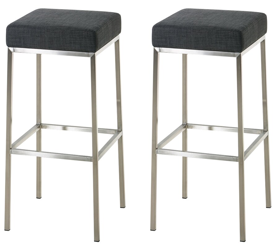 CLP 2er Set Barhocker Montreal I Gepolsterte Barstühle mit Stoffbezügen I Tresenhocker mit Metallgestellen