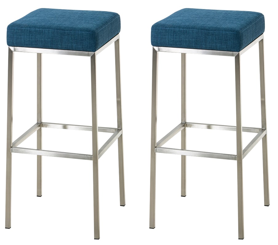 CLP 2er Set Barhocker Montreal I Gepolsterte Barst&uuml;hle mit Stoffbez&uuml;gen I Tresenhocker mit Metallgestellen - Bild 1