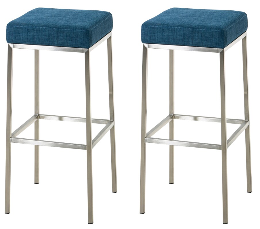 CLP 2er Set Barhocker Montreal I Gepolsterte Barstühle mit Stoffbezügen I Tresenhocker mit Metallgestellen