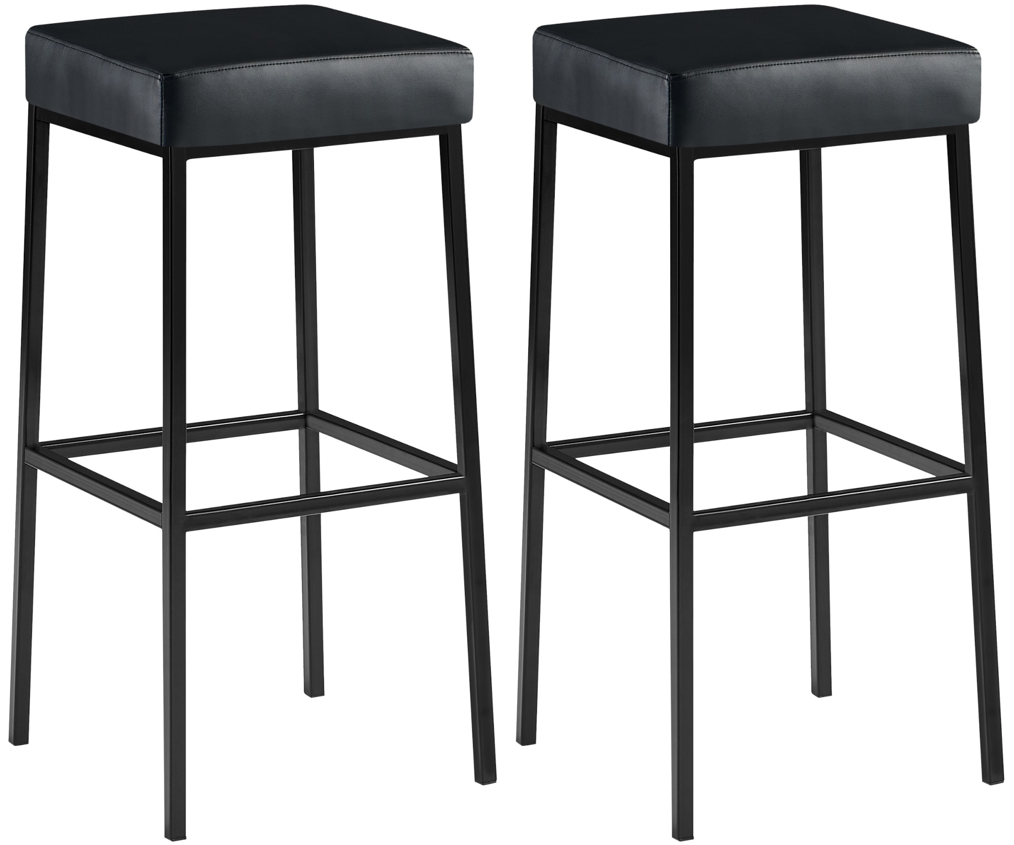 CLP 2er Set Barhocker Montreal I Gepolsterte Barst&uuml;hle mit Kunstlederbez&uuml;gen I Tresenhocker mit Metallgestellen - Bild 1