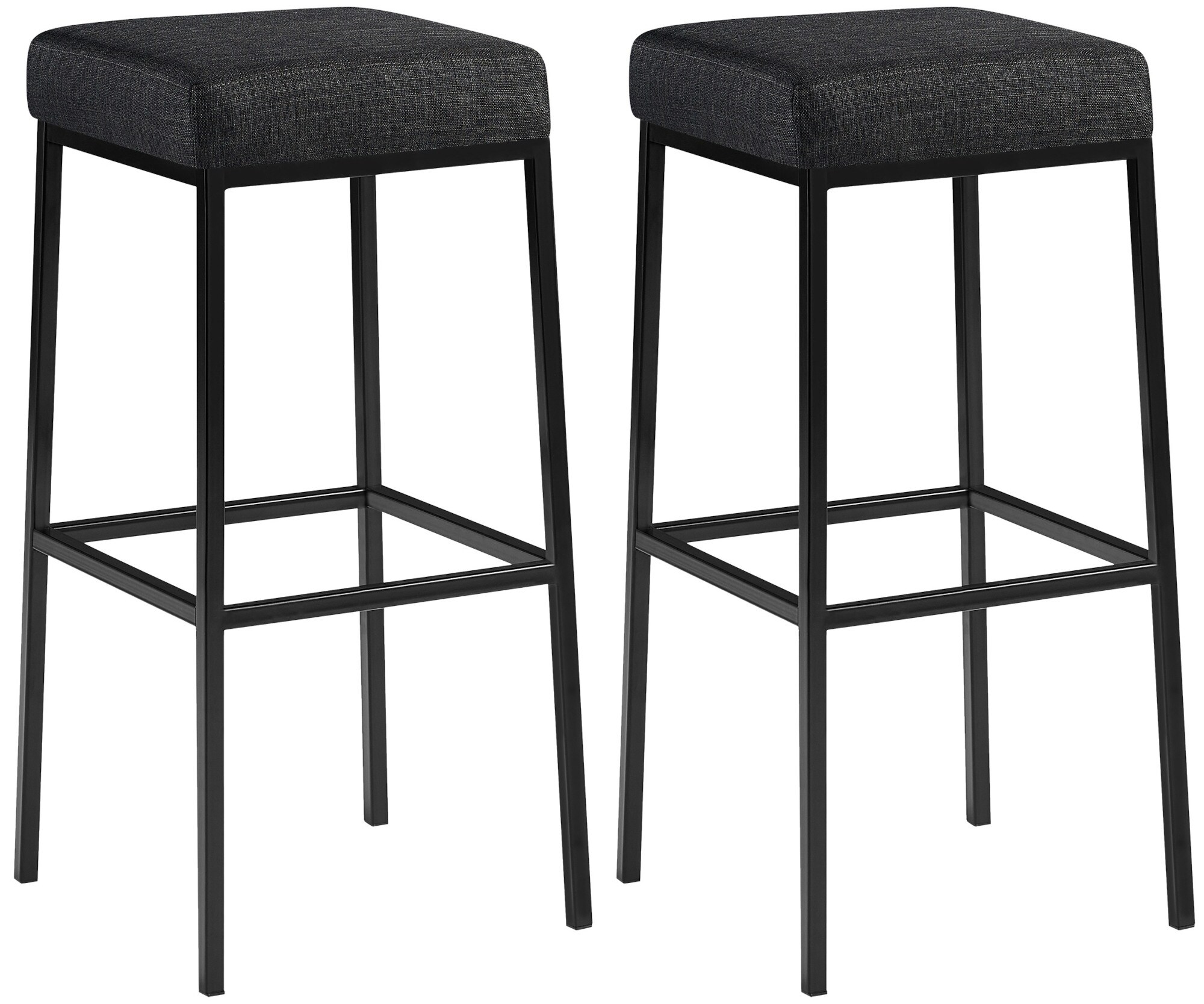 CLP 2er Set Barhocker Montreal 80 Stoff schwarz Farbe:dunkelgrau;Gestell Farbe:schwarz - Bild 1