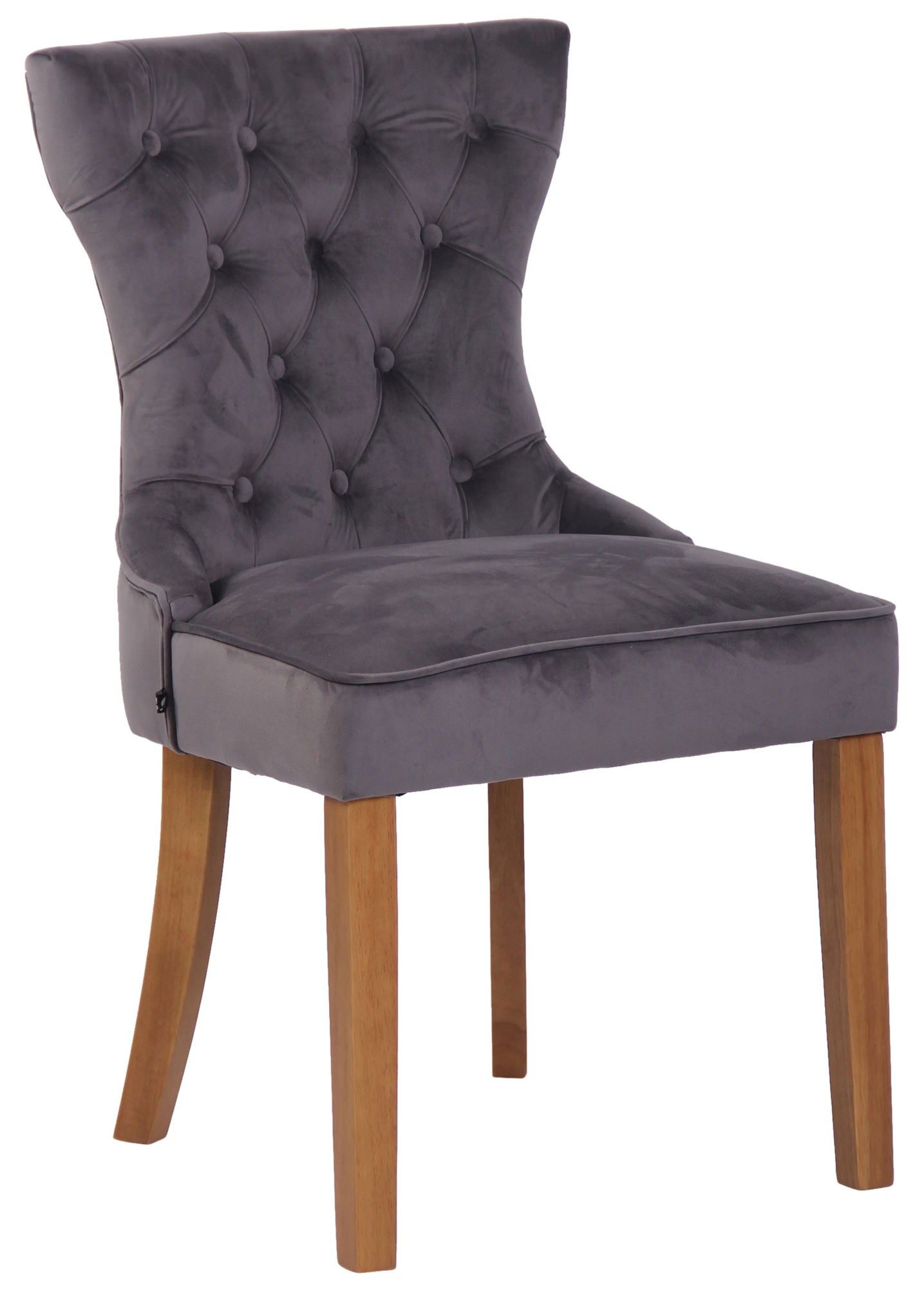 CLP Stuhl Franca Samt I Polsterstuhl Mit Gestell Aus Kautschukholz I Mit Bodenschonern - Bild 1