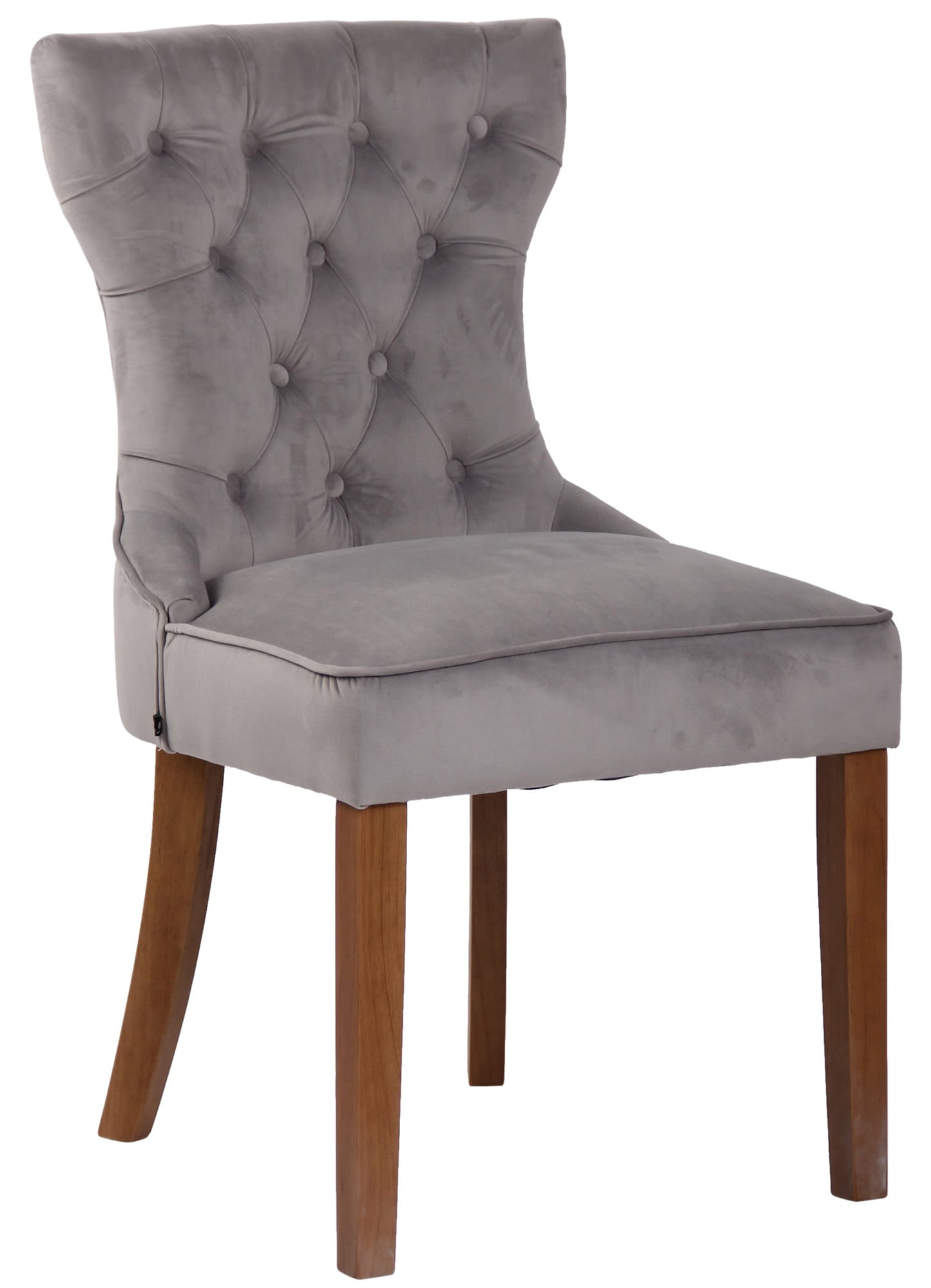 CLP Stuhl Franca Samt I Polsterstuhl Mit Gestell Aus Kautschukholz I Mit Bodenschonern - Bild 1