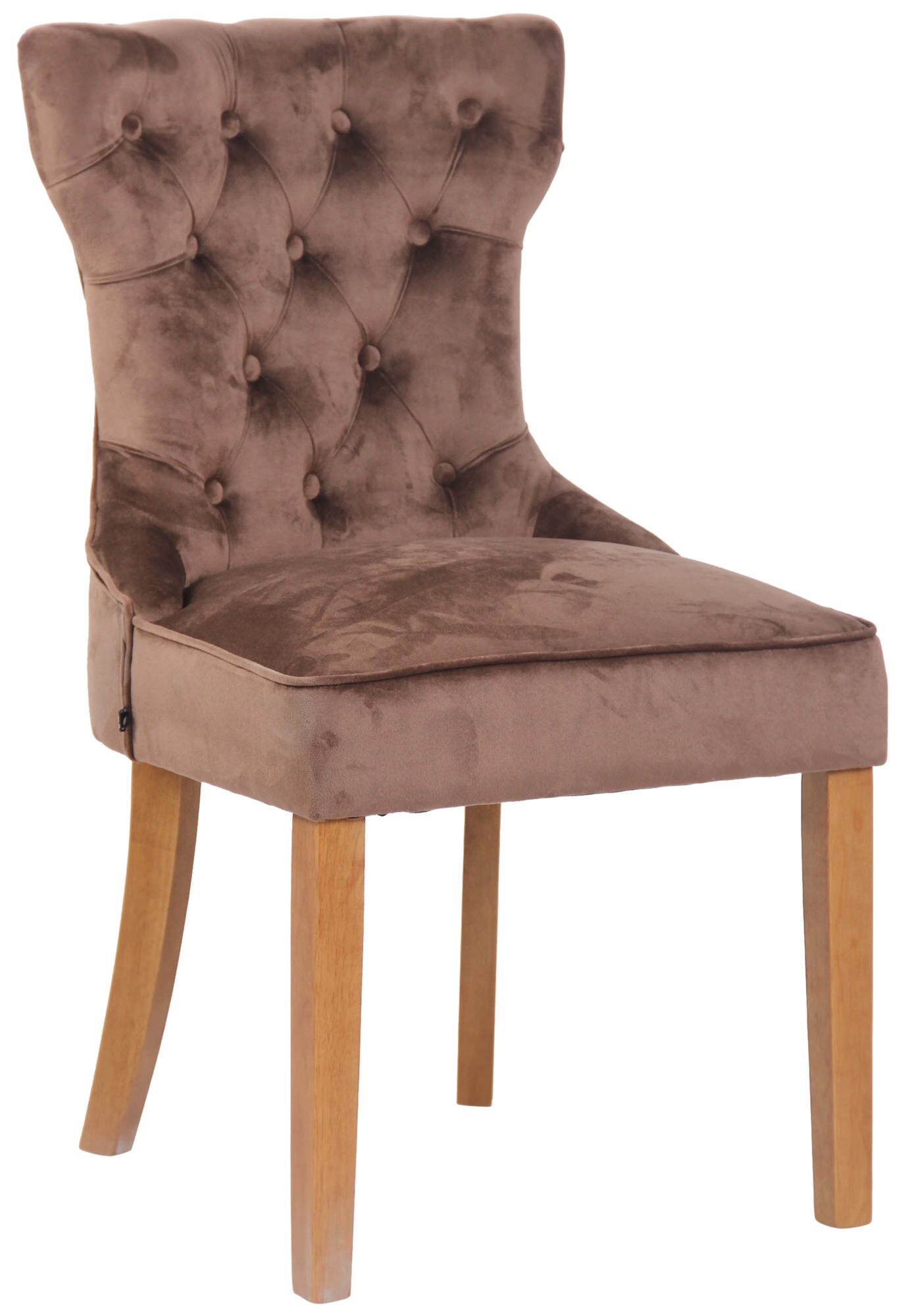 CLP Stuhl Franca Samt I Polsterstuhl Mit Gestell Aus Kautschukholz I Mit Bodenschonern - Bild 1