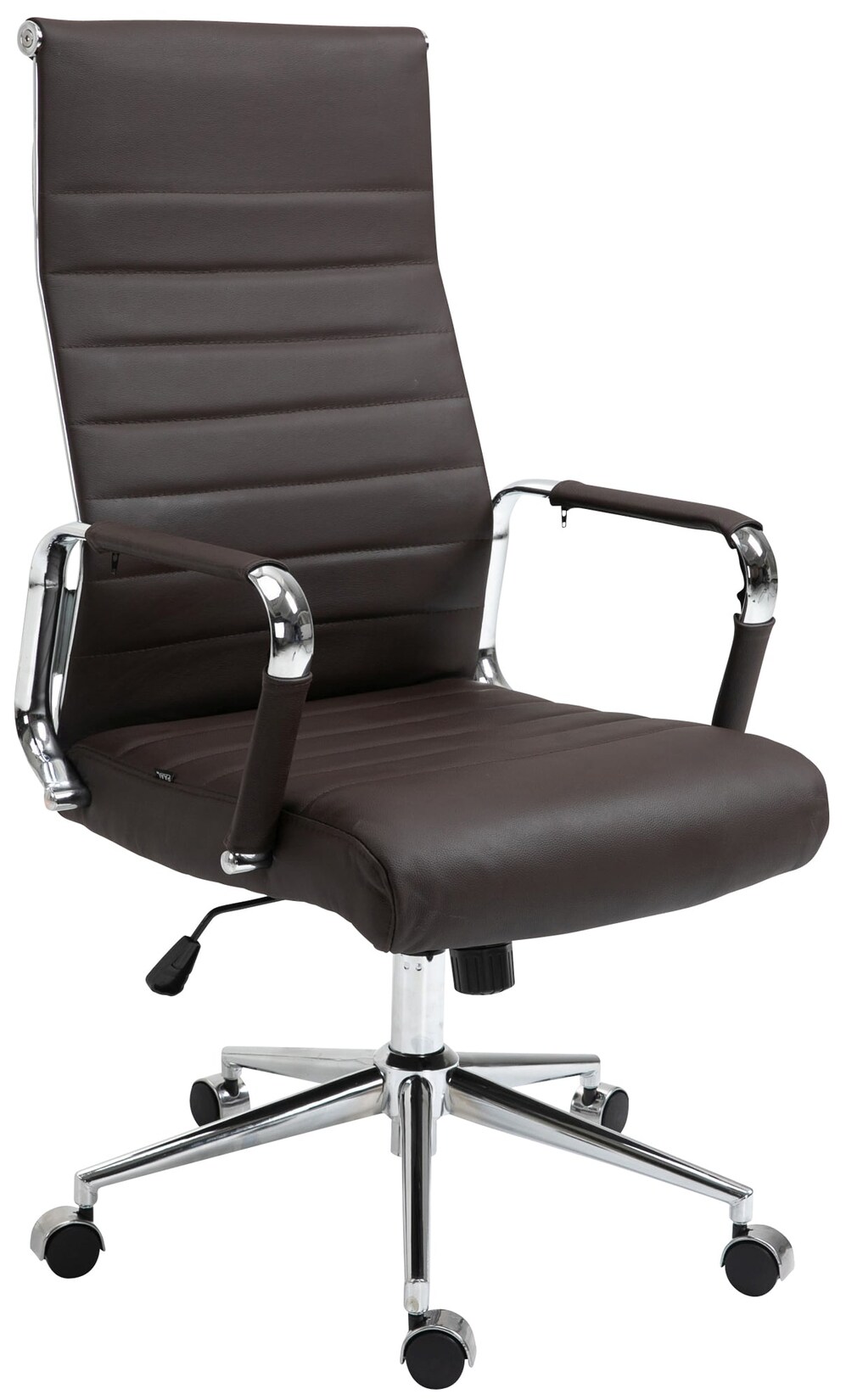 CLP Bürostuhl ergonomisch Kolumbus Echtleder, Schreibtischstuhl höhenverstellbar stufenlos, Drehstuhl mit Rollen bis 150 kg belastbar