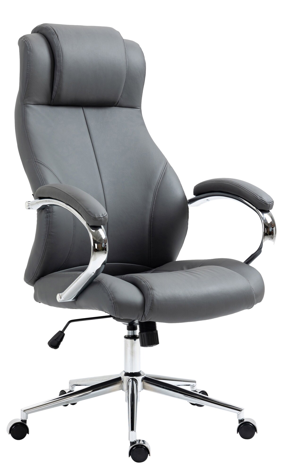 CLP B&uuml;rostuhl Salford I Schreibtischstuhl mit Echtlederbezug I Stuhl h&ouml;henverstellbar und drehbar - Bild 1