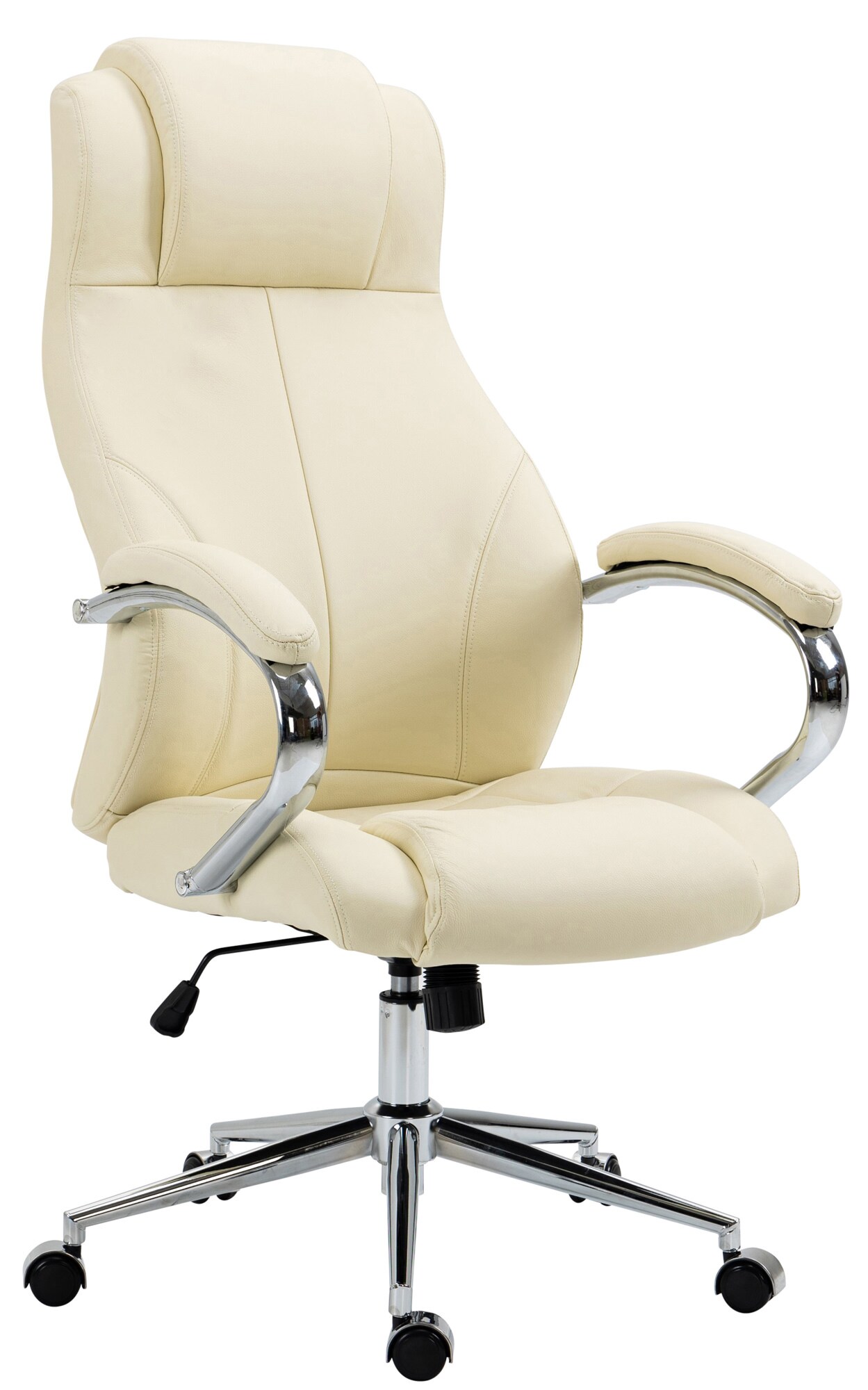 CLP B&uuml;rostuhl Salford I Schreibtischstuhl mit Echtlederbezug I Stuhl h&ouml;henverstellbar und drehbar - Bild 1