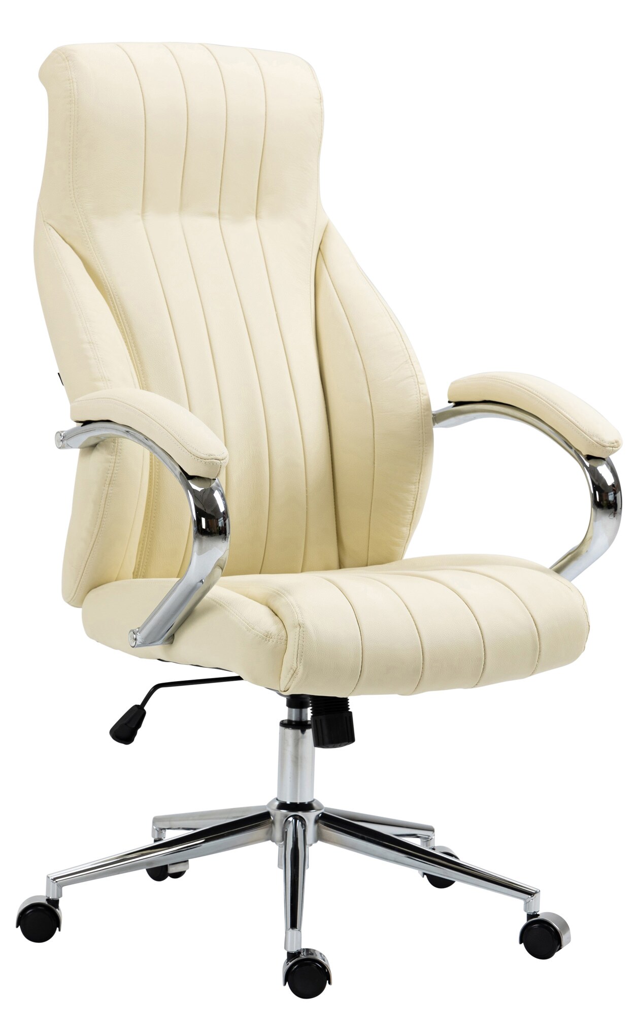 CLP B&uuml;rostuhl Wigan Echtleder I Schreibtischsessel Mit Wippfunktion Und Stufenloser H&ouml;henverstellung I Chefsessel Mit Leichtlaufrollen - Bild 1