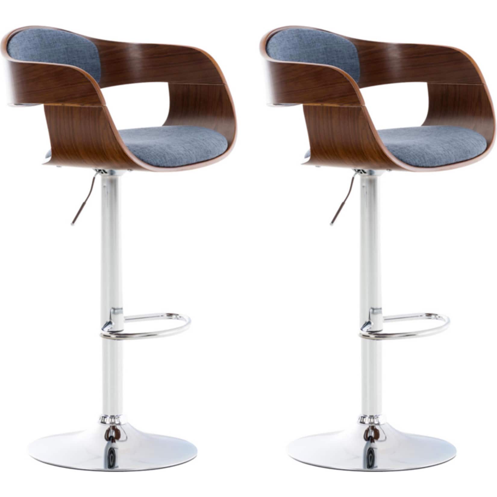 CLP 2er Set Barhocker Kingston Mit Stoffbezug Und Hochwertiger Polsterung I H&ouml;henverstellbare Barst&uuml;hle Mit Drehbaren Sitzen - Bild 1