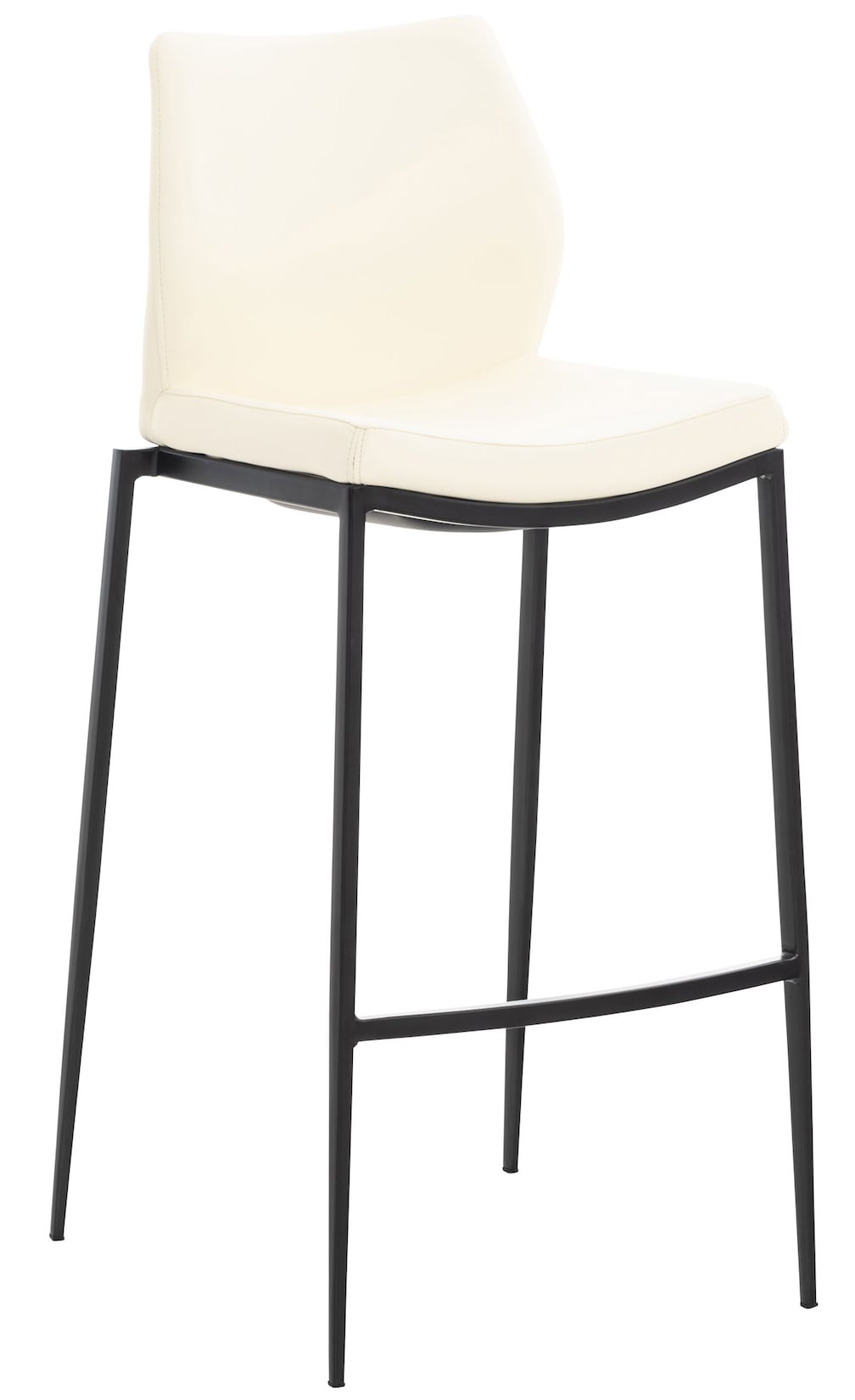 CLP Barhocker Matola Kunstleder schwarz - Farbe: creme, Gestellfarbe: schwarz