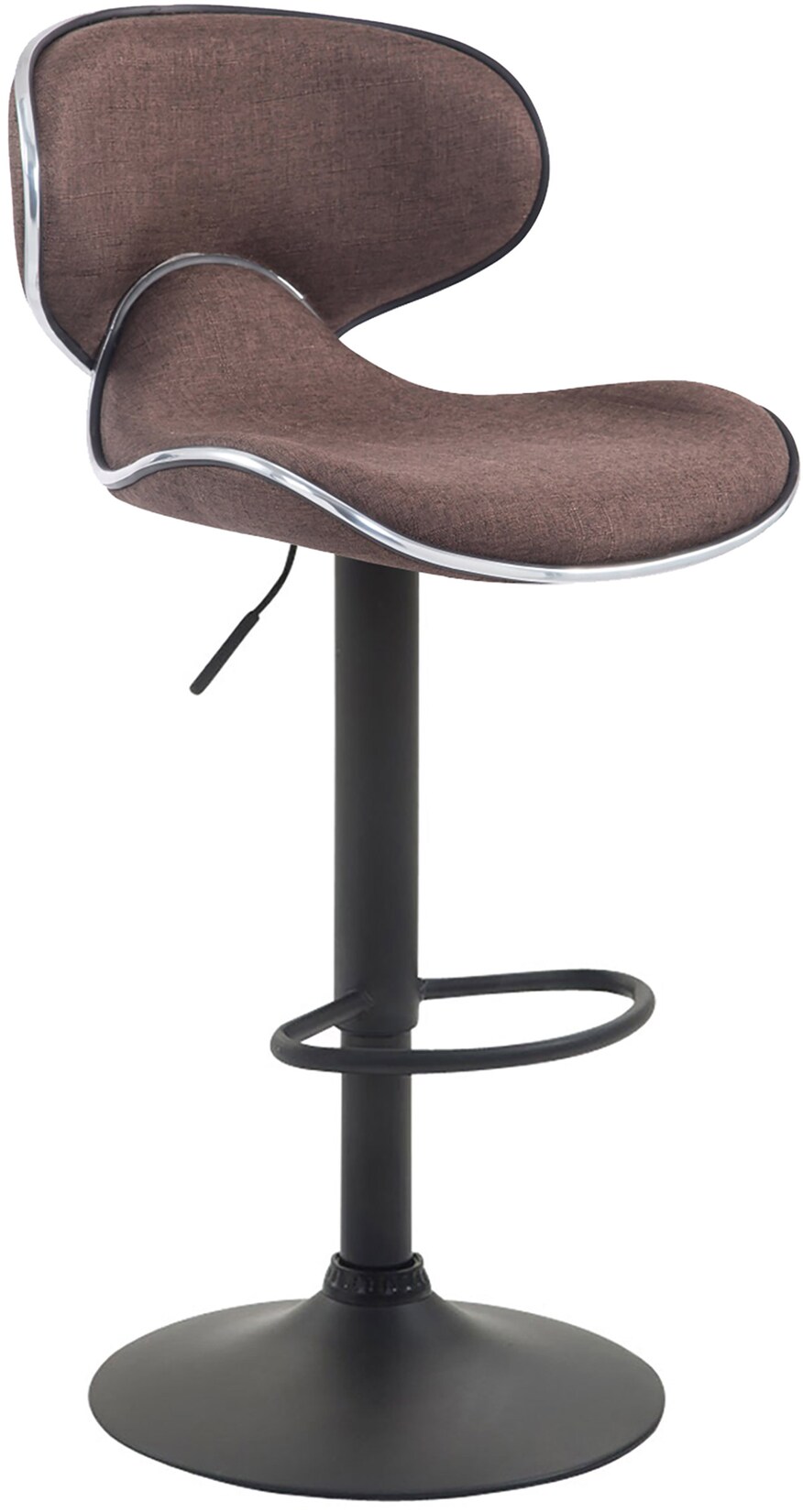 CLP Barhocker Las Vegas V2 Stoff schwarz Farbe: braun, Gestell Farbe: schwarz