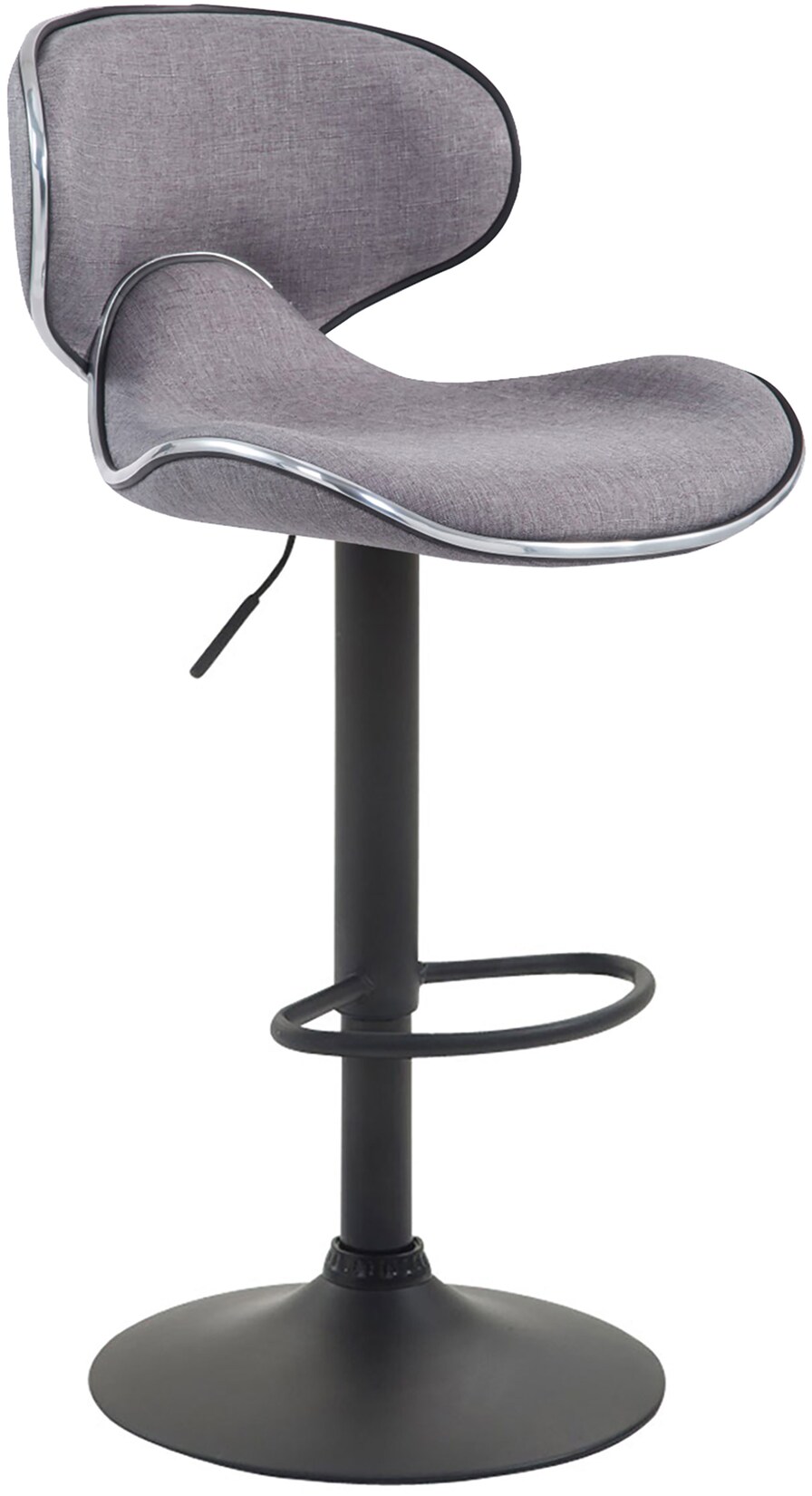 CLP Barhocker Las Vegas V2 Stoff schwarz Farbe: hellgrau, Gestell Farbe: schwarz