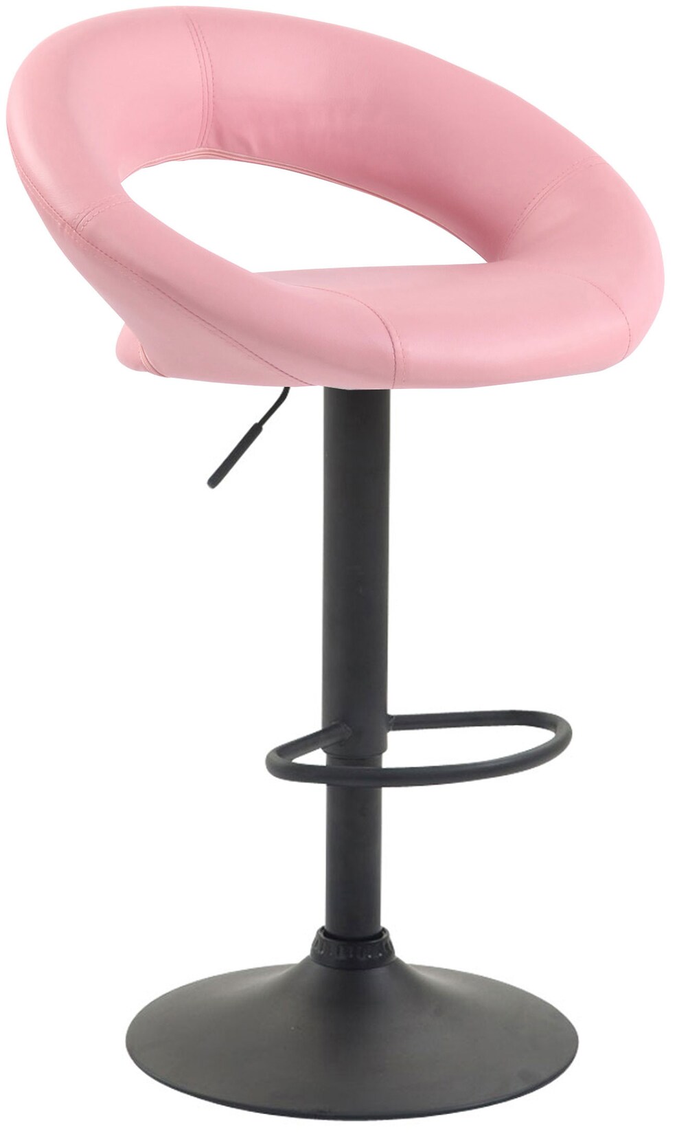 CLP Barhocker Olinda Kunstleder schwarz Farbe: pink, Gestell Farbe: schwarz