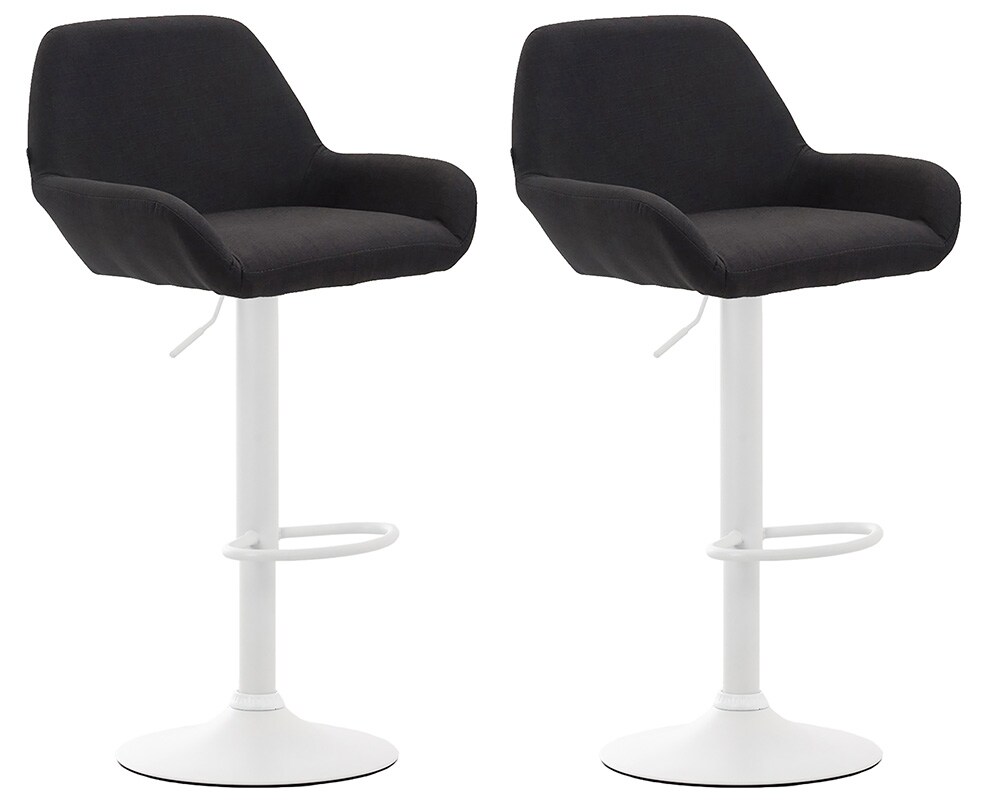 CLP 2er Set Barhocker Braga Mit Stoffbezug I 2 x Barstuhl Mit Lehne Und Fußstütze | 04251756435844