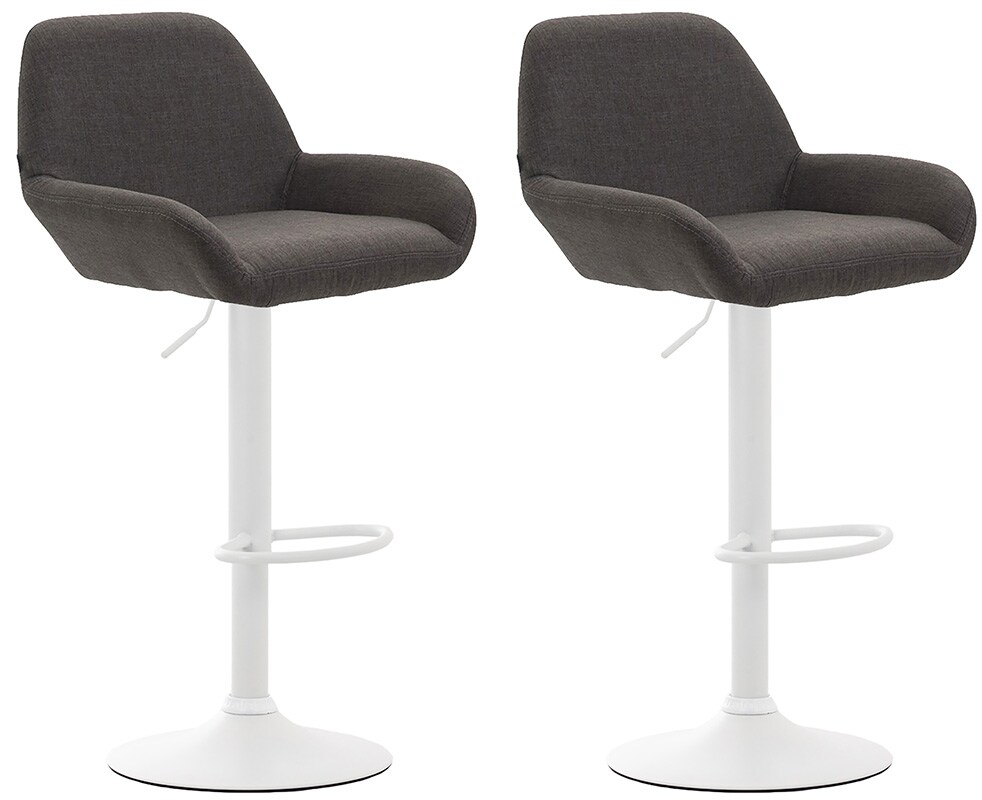 CLP 2er Set Barhocker Braga Mit Stoffbezug I 2 x Barstuhl Mit Lehne Und Fu&szlig;st&uuml;tze - Bild 1