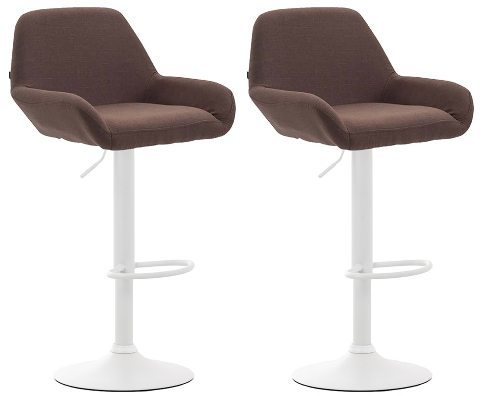 CLP 2er Set Barhocker Braga Mit Stoffbezug I 2 x Barstuhl Mit Lehne Und Fu&szlig;st&uuml;tze - Bild 1