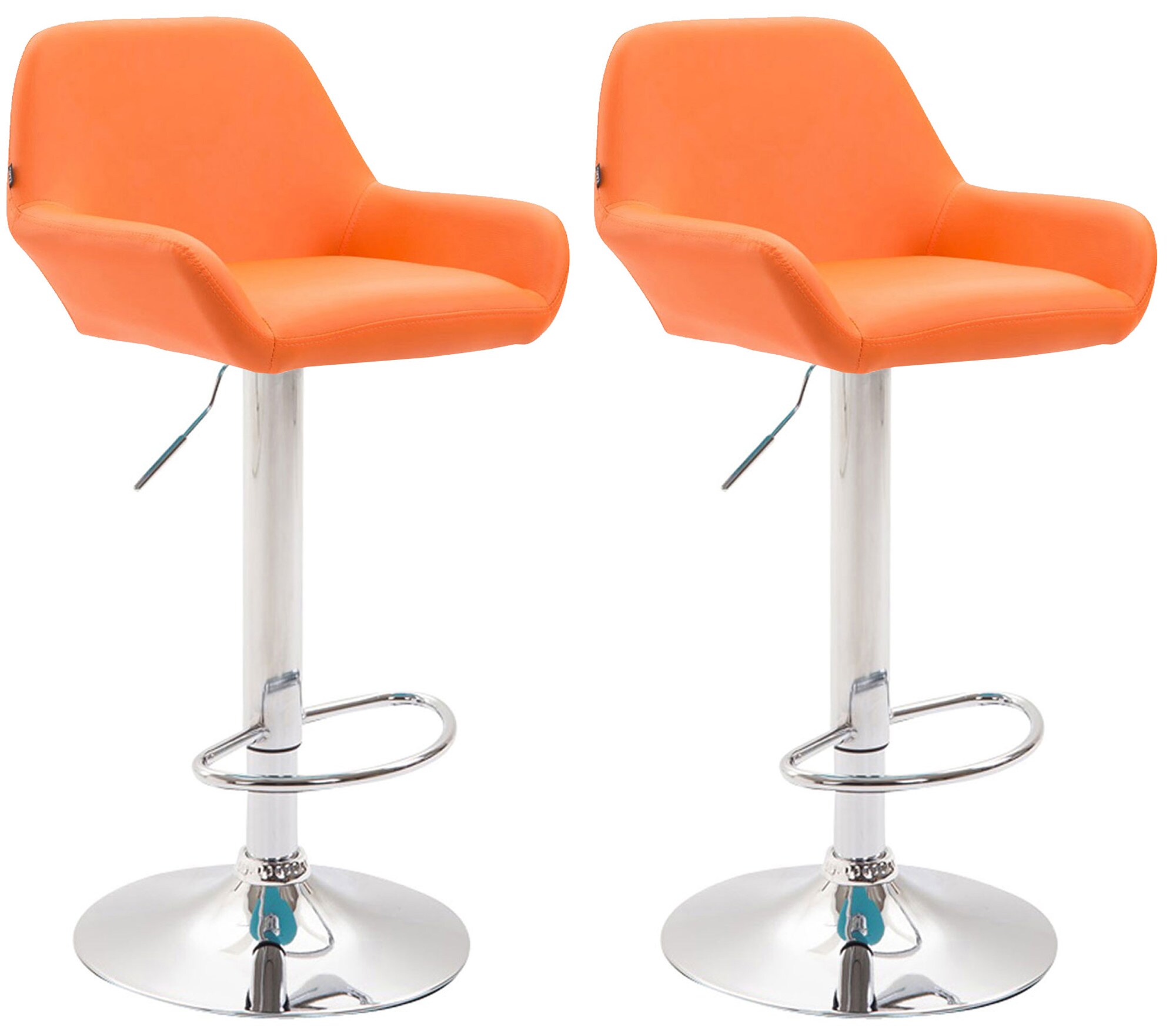 CLP 2er Set Barhocker Braga Kunstleder I H&ouml;henverstellbarer Barstuhl Mit Metallgestell I Thekenhocker Mit Integrierter Fu&szlig;st&uuml;tze - Bild 1