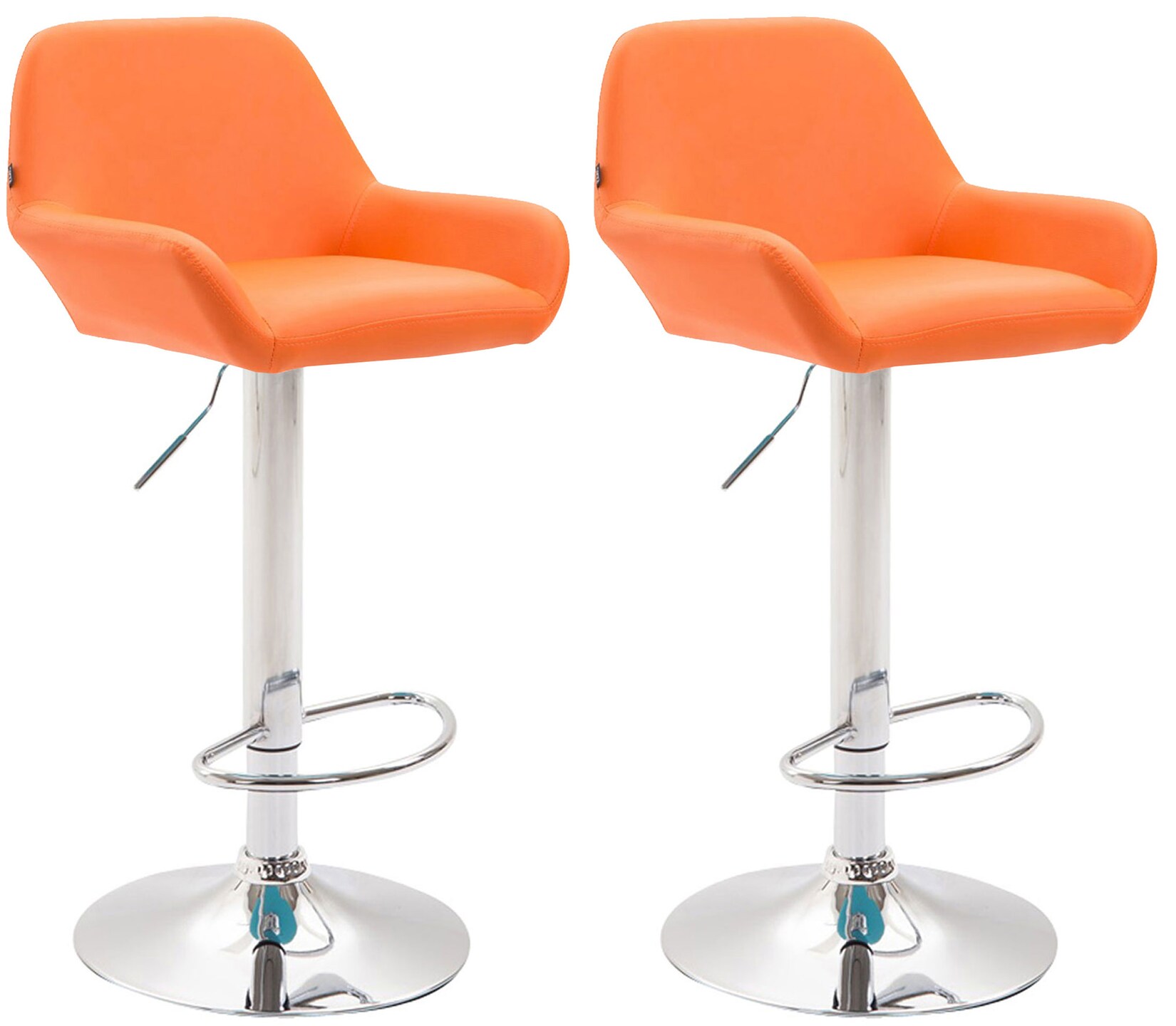 CLP 2er Set Barhocker Braga Kunstleder I Höhenverstellbarer Barstuhl Mit Metallgestell I Thekenhocker Mit Integrierter Fußstütze | 04251756435936