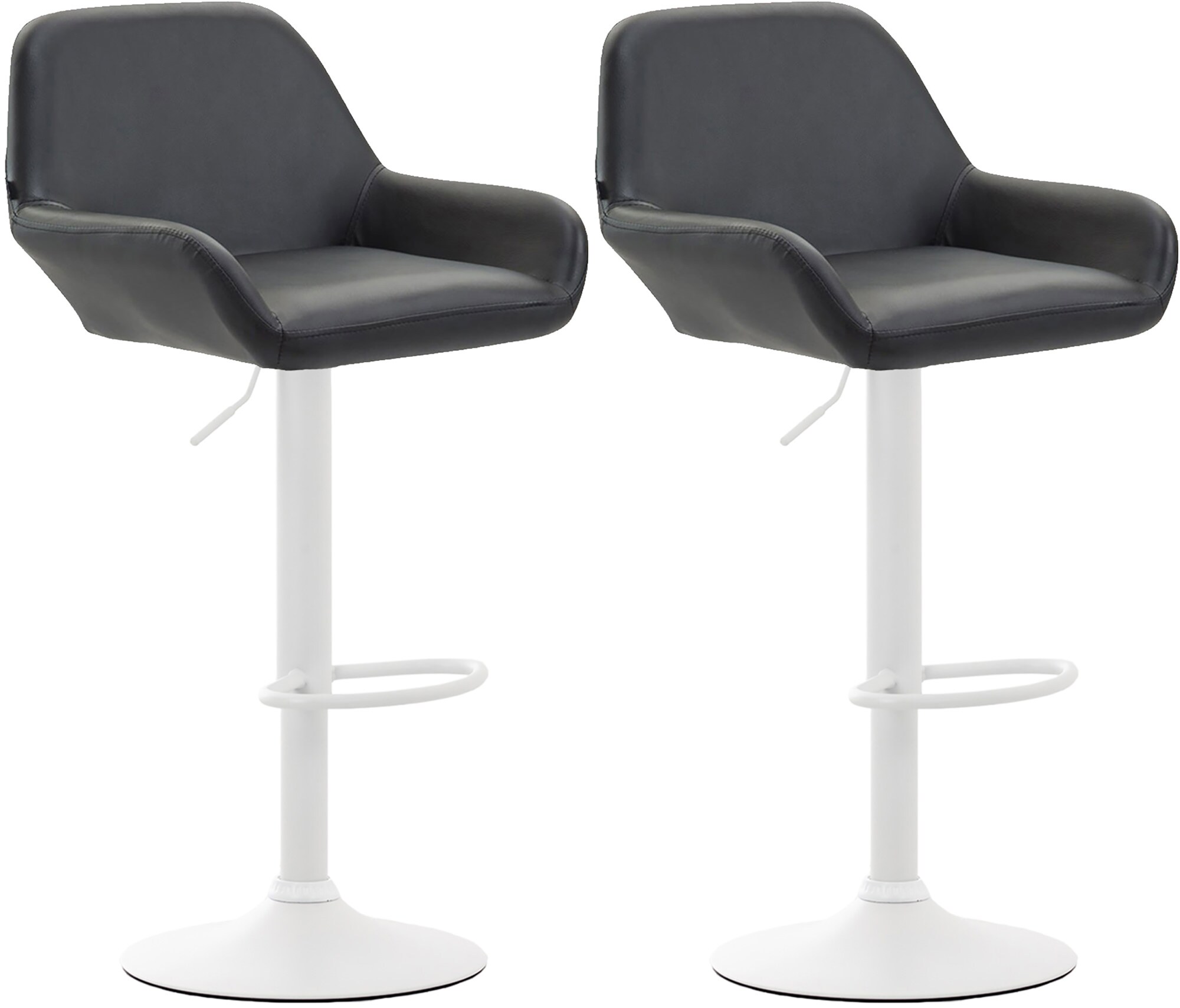CLP 2er Set Barhocker Braga Kunstleder I H&ouml;henverstellbarer Barstuhl Mit Metallgestell I Thekenhocker Mit Integrierter Fu&szlig;st&uuml;tze - Bild 1