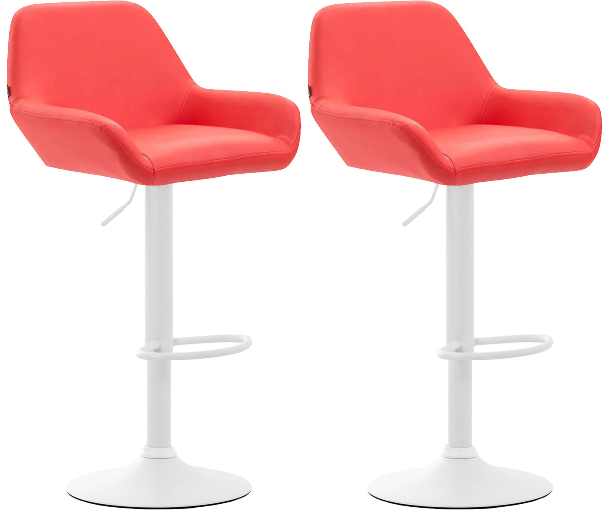 CLP 2er Set Barhocker Braga Kunstleder I H&ouml;henverstellbarer Barstuhl Mit Metallgestell I Thekenhocker Mit Integrierter Fu&szlig;st&uuml;tze - Bild 1