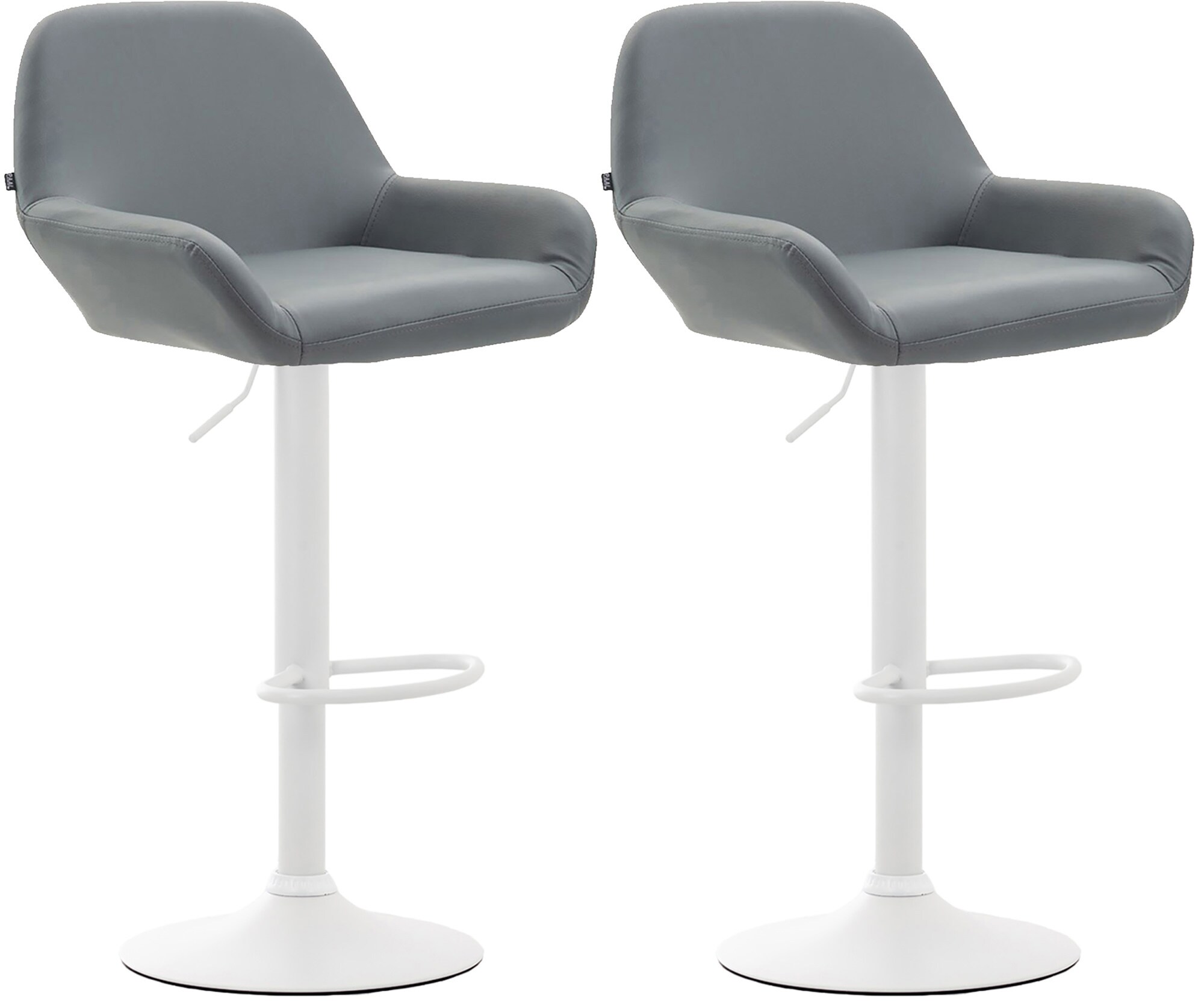 CLP 2er Set Barhocker Braga Kunstleder I H&ouml;henverstellbarer Barstuhl Mit Metallgestell I Thekenhocker Mit Integrierter Fu&szlig;st&uuml;tze - Bild 1