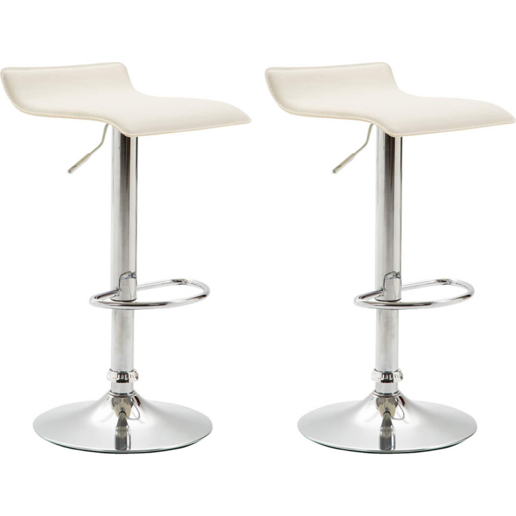 CLP 2er Set Barhocker Dyn V2 Mit Kunstlederbezug I Thekenhocker Mit Fu&szlig;st&uuml;tze I Tresenhocker Mit Trompetenfu&szlig; I Barstuhl H&ouml;henverstellbar - Bild 1