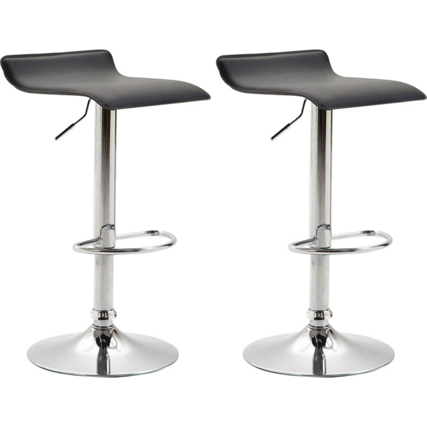 CLP 2er Set Barhocker Dyn V2 Mit Kunstlederbezug I Thekenhocker Mit Fu&szlig;st&uuml;tze I Tresenhocker Mit Trompetenfu&szlig; I Barstuhl H&ouml;henverstellbar - Bild 1