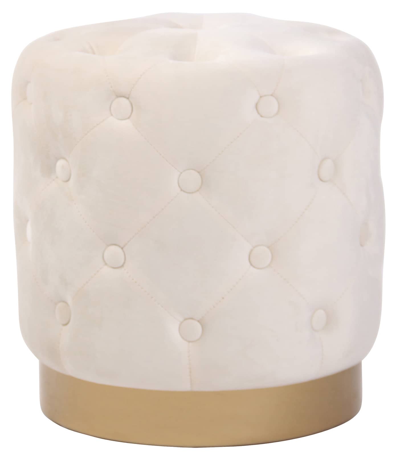 CLP Sitzhocker Naila I Stoff I Samt I Polsterhocker Rund I Runder Hocker Gepolstert - Bild 1