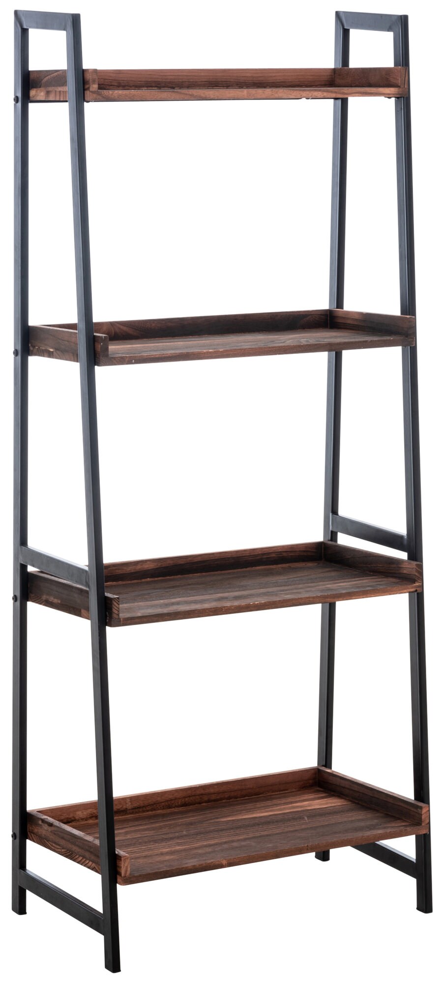 CLP Treppenregal Dahn Mit Metallgestell Und Vier Ablagefl&auml;chen I Dekoratives Regal I B&uuml;cherregal I Standregal - Bild 1