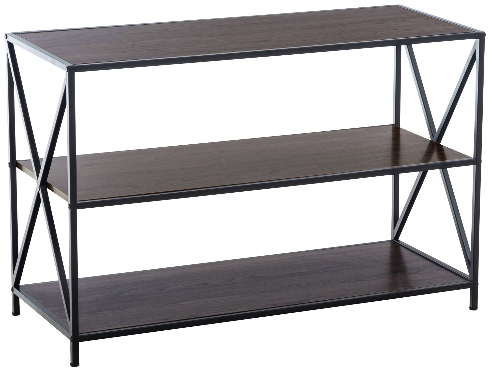 CLP Regal Mendig Mit Metallgestell Und Drei Ablagefl&auml;chen I Dekoratives Regal I Lowboard I Freistehendes Standregal - Bild 1