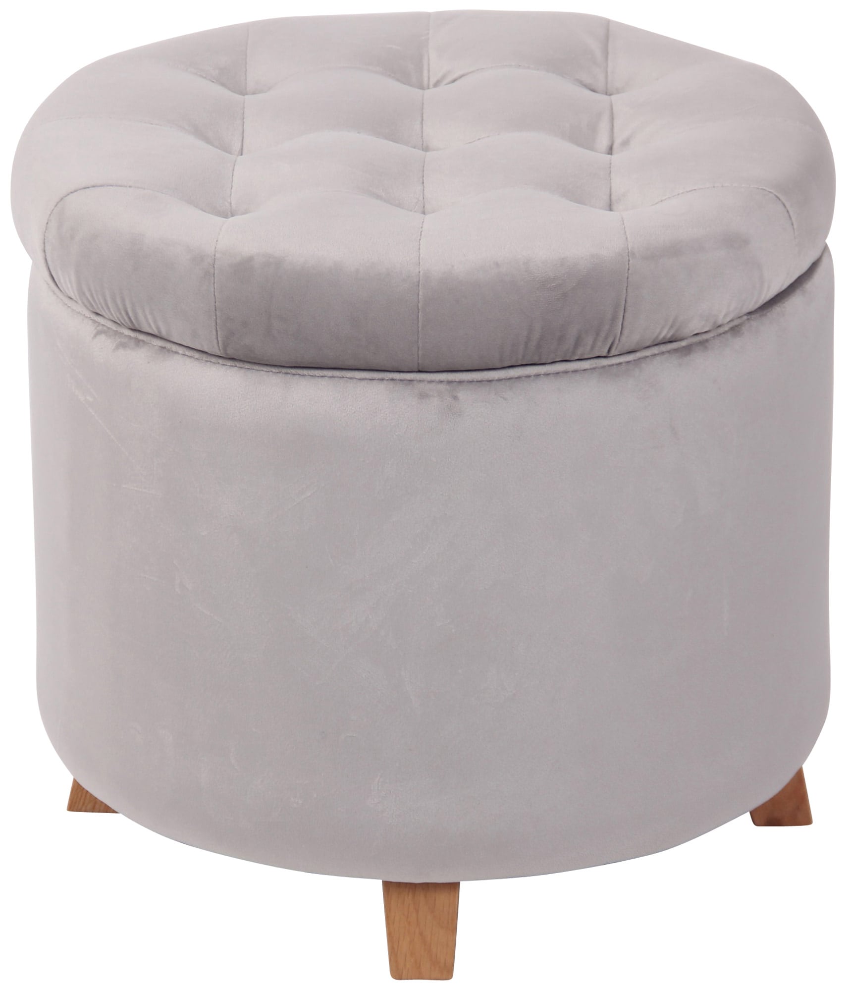 CLP Sitzhocker Marsa Stoff I Samt I Polsterhocker Mit Stauraum I Gesteppter Hocker Mit Zierkn&ouml;pfen I Gepolstert - Bild 1