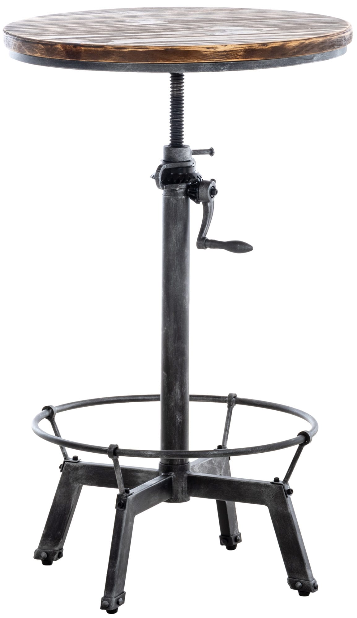 CLP Tisch Malita Mit Fu&szlig;ablage I Bartisch Mit Metallgestell Und Tischplatte Aus Kiefernholz - Bild 1