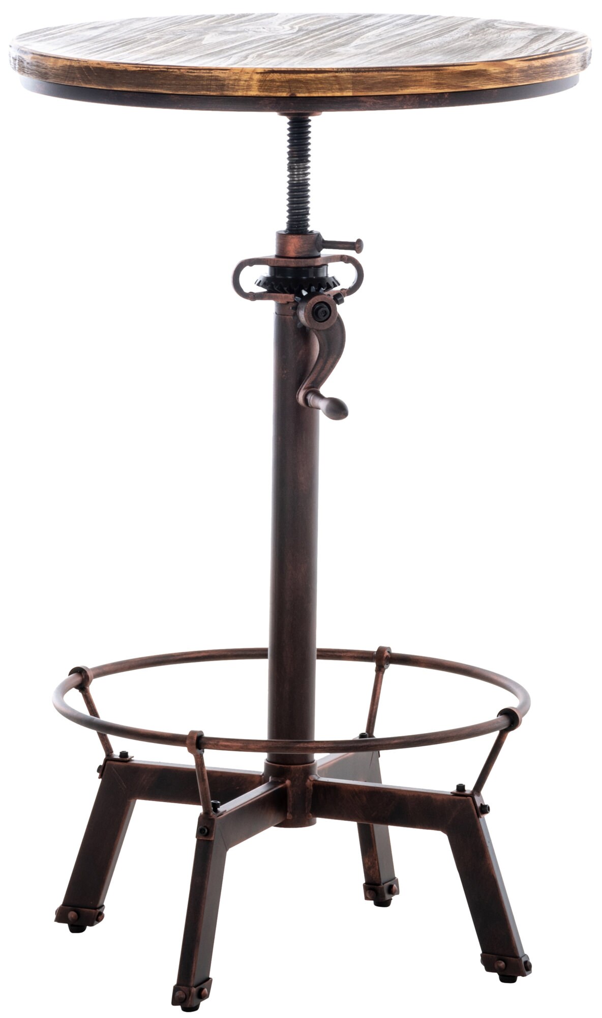 CLP Tisch Malita Mit Fu&szlig;ablage I Bartisch Mit Metallgestell Und Tischplatte Aus Kiefernholz - Bild 1