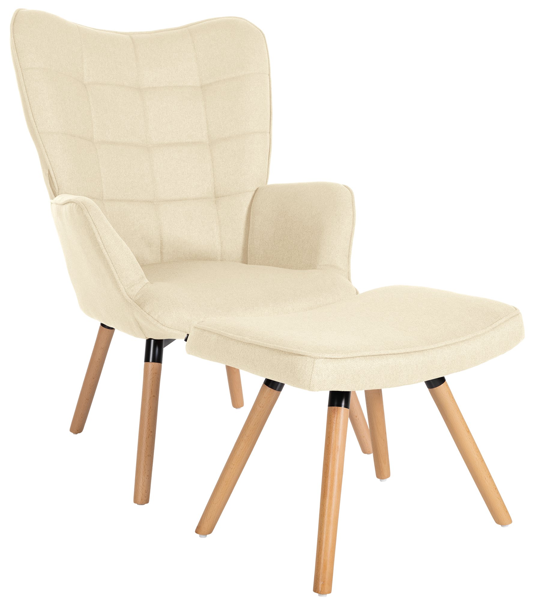 CLP Relaxsessel Garding Mit Fu&szlig;hocker I Polstersessel Fu&szlig;schemel I Stoff-Bezug - Bild 1