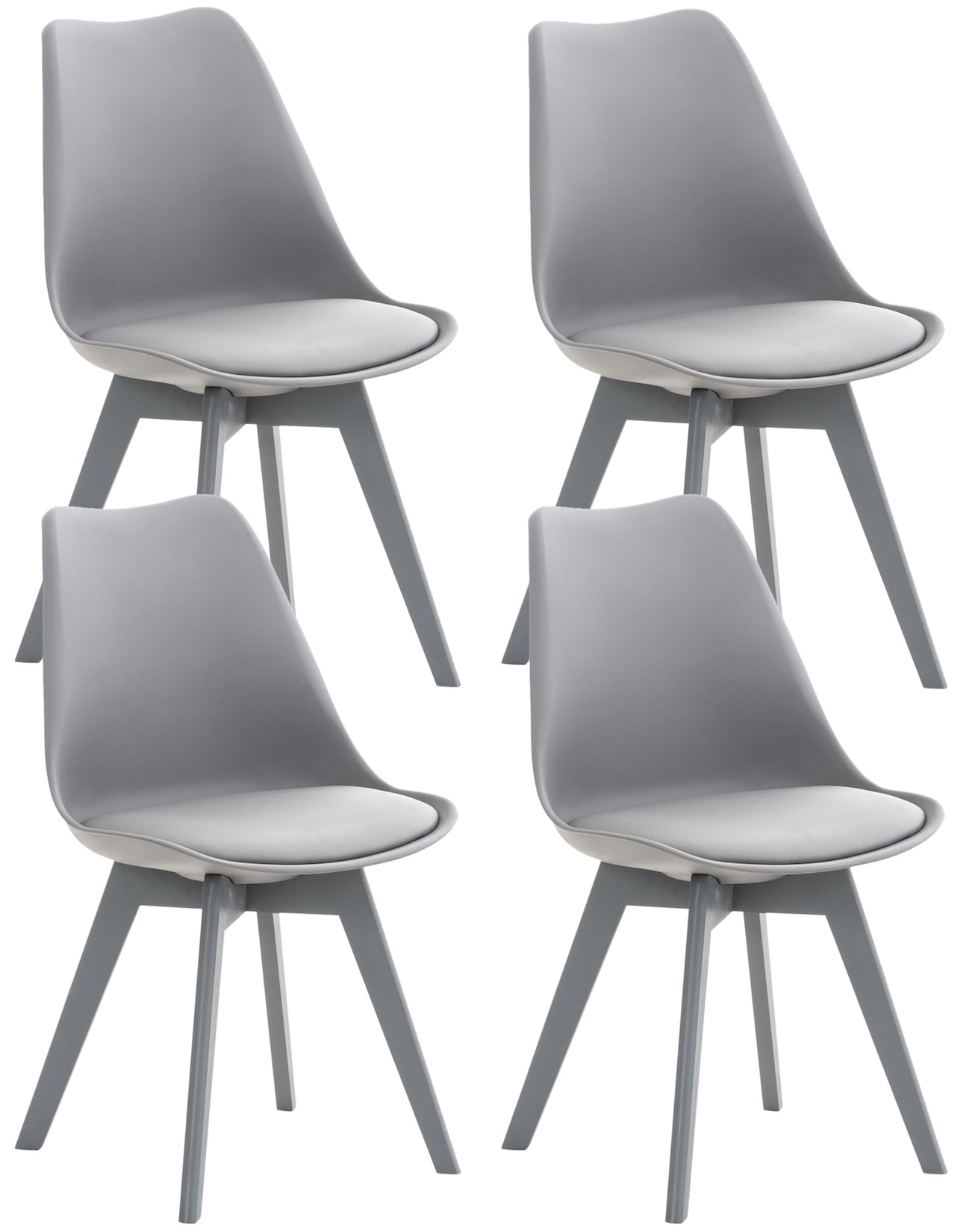 CLP 4er Set Stuhl Linares Kunststoff Material: Kunststoff, Farbe: grau/grau