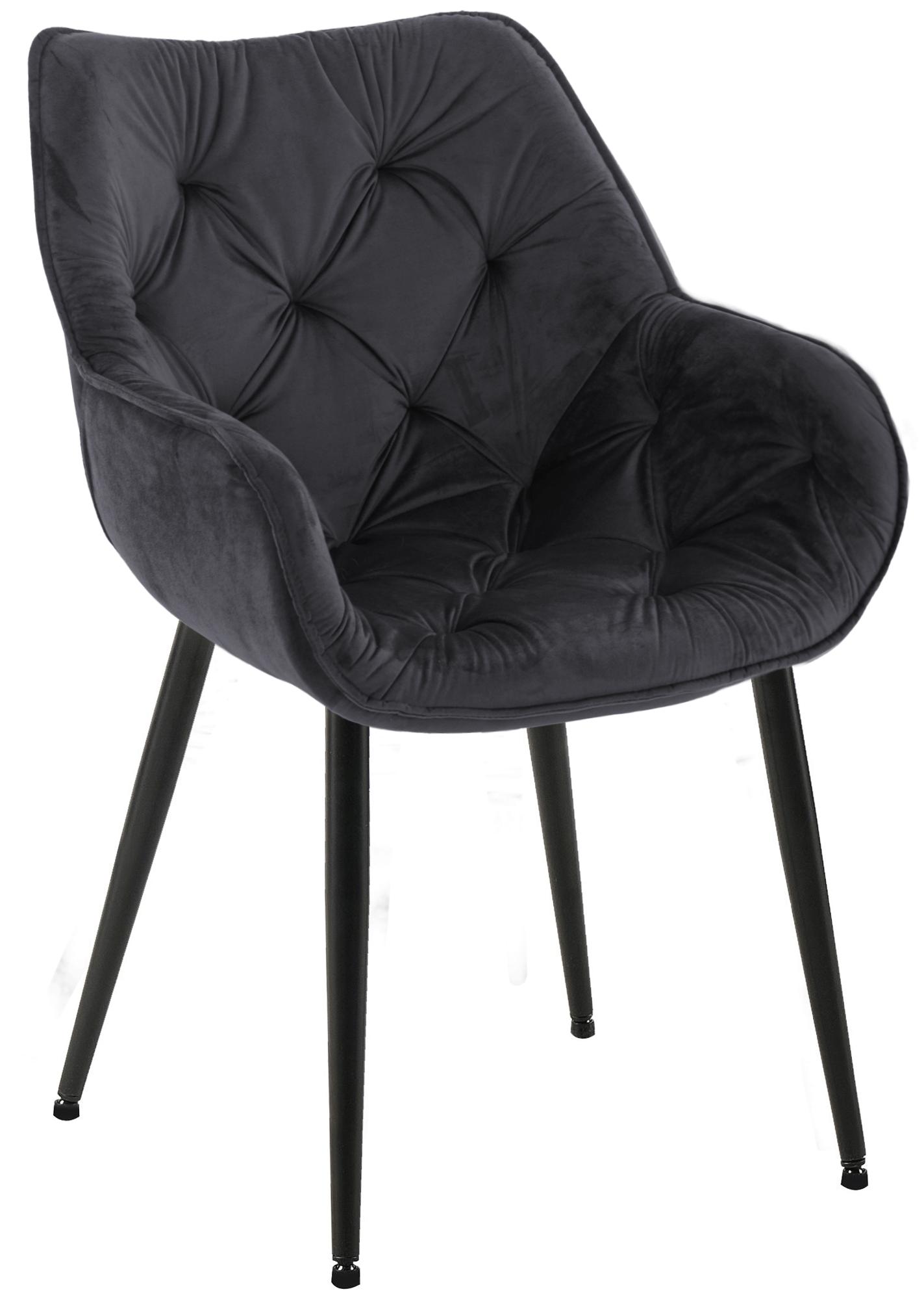 CLP Stuhl Tanna Samt I Gesteppter Polsterstuhl I Esszimmerstuhl Mit Bodenschonern - Bild 1