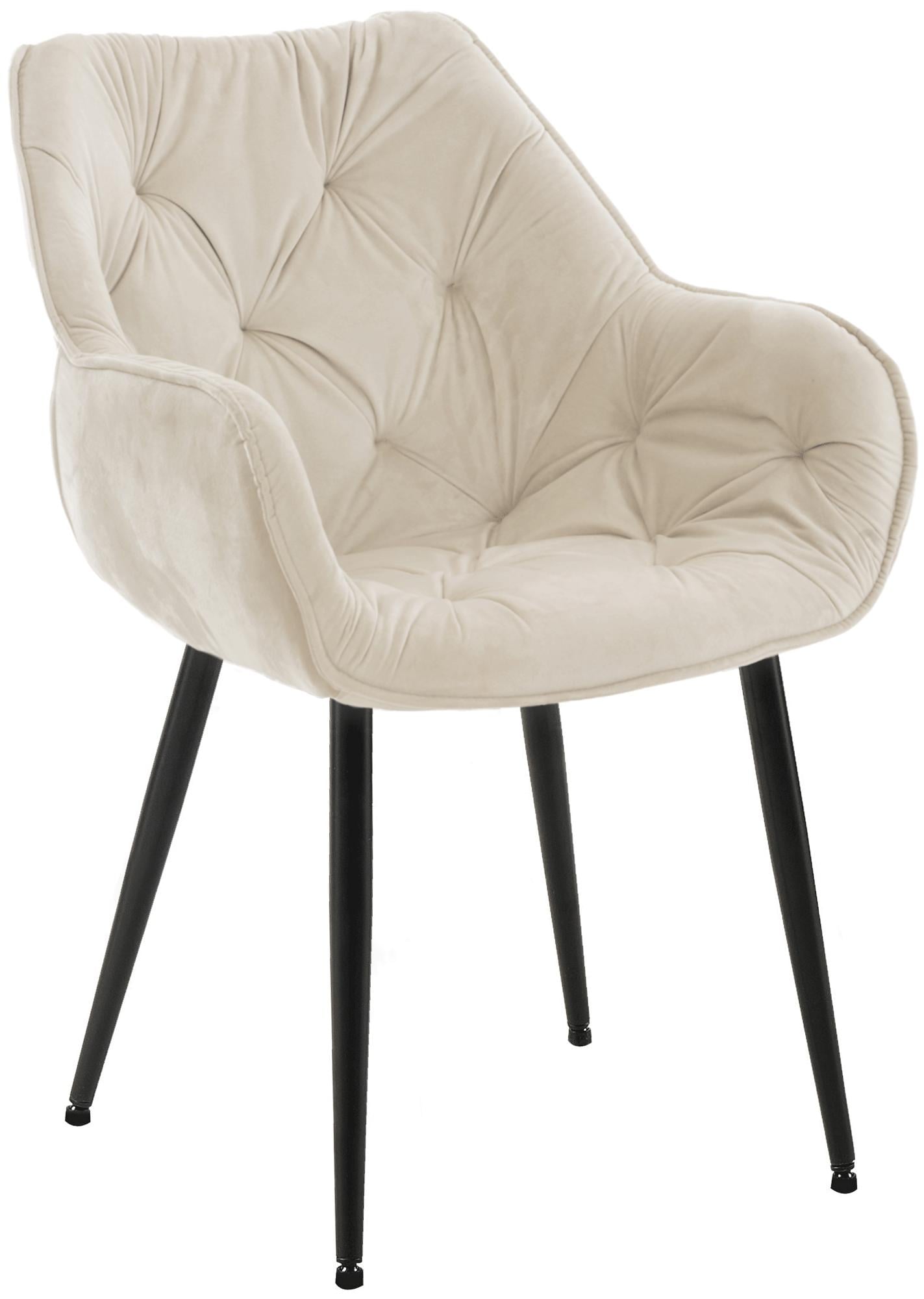 CLP Stuhl Tanna Samt I Gesteppter Polsterstuhl I Esszimmerstuhl Mit Bodenschonern - Bild 1