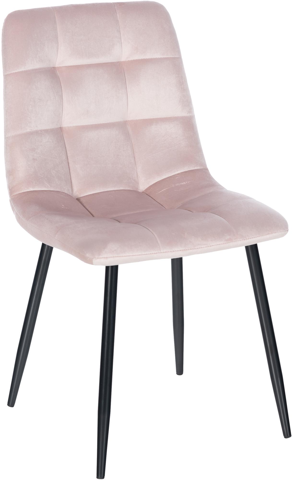 CLP Esszimmerstuhl gepolstert Antibes, K&uuml;chenstuhl Samtbezug mit R&uuml;ckenlehne und schwarzem Metallgestell, Polsterstuhl bis 150 kg belastbar - Bild 1