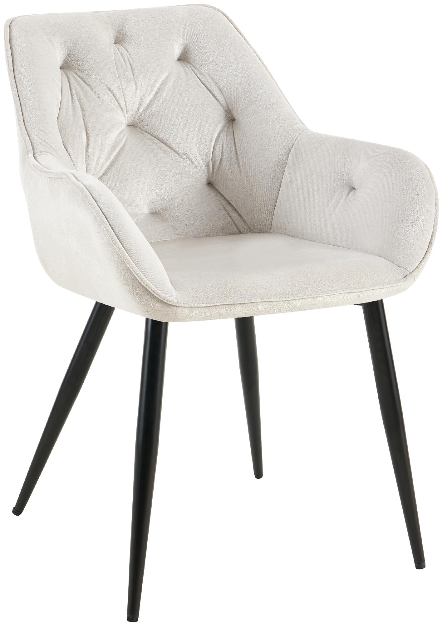 CLP Esszimmerstuhl Cassis Samtbezug I Gesteppter Polsterstuhl mit R&uuml;ckenlehne I Stabiler K&uuml;chenstuhl mit Bodenschonern - Bild 1