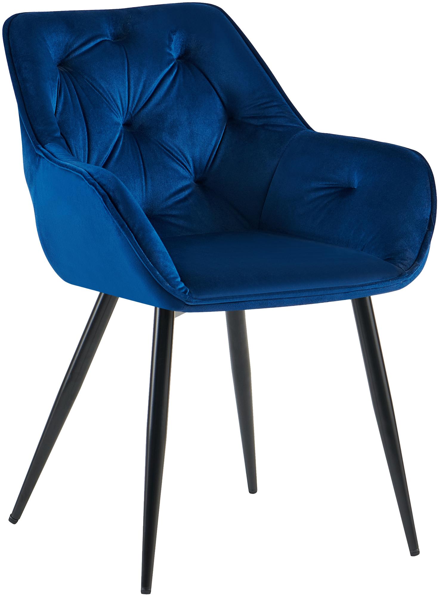 CLP Esszimmerstuhl Cassis Samtbezug I Gesteppter Polsterstuhl mit R&uuml;ckenlehne I Stabiler K&uuml;chenstuhl mit Bodenschonern - Bild 1