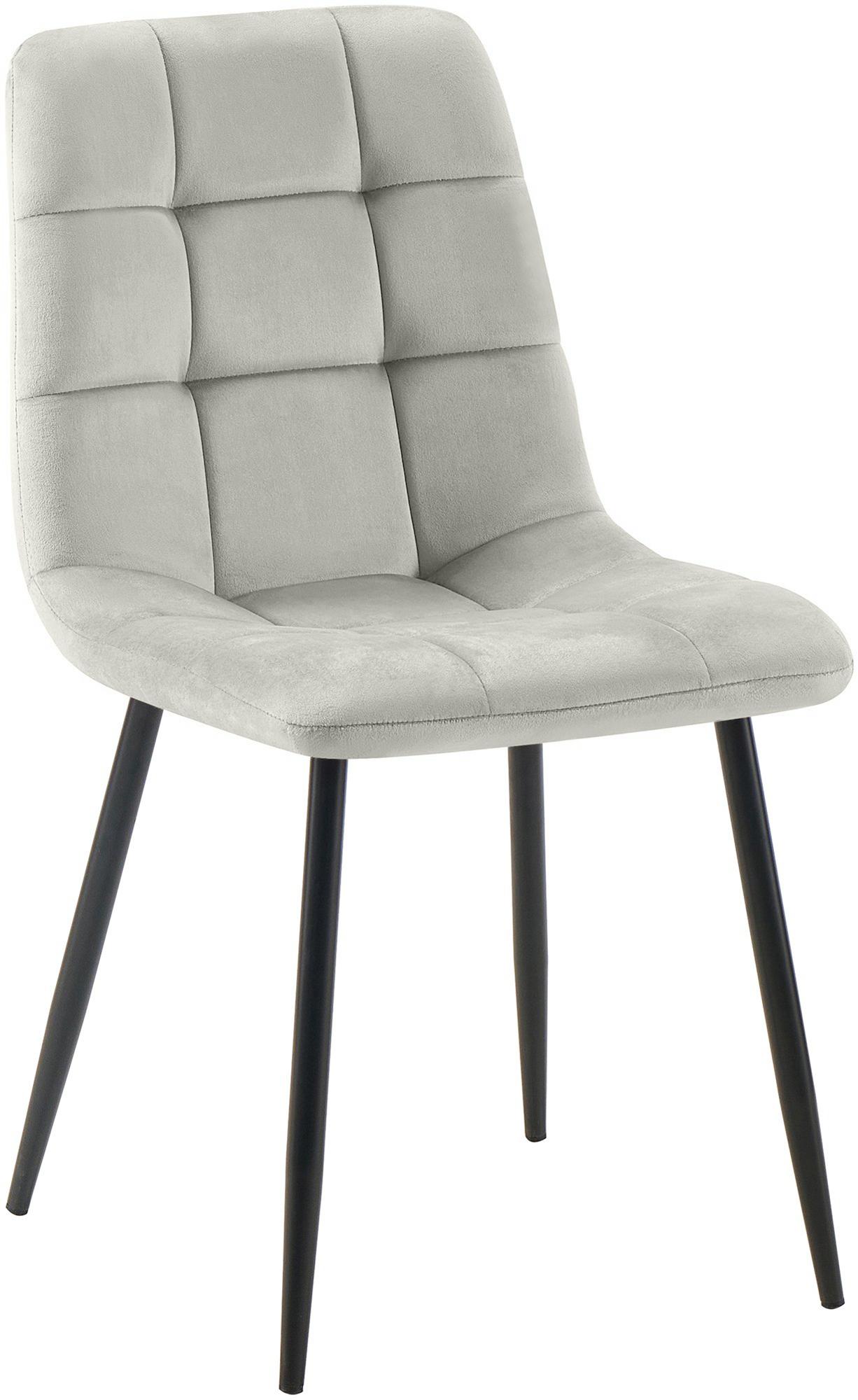 CLP Esszimmerstuhl Tilde, K&uuml;chenstuhl gepolstert mit gestepptem Bezug, Polsterstuhl mit Metallgestell, bis 150 kg belastbar - Bild 1