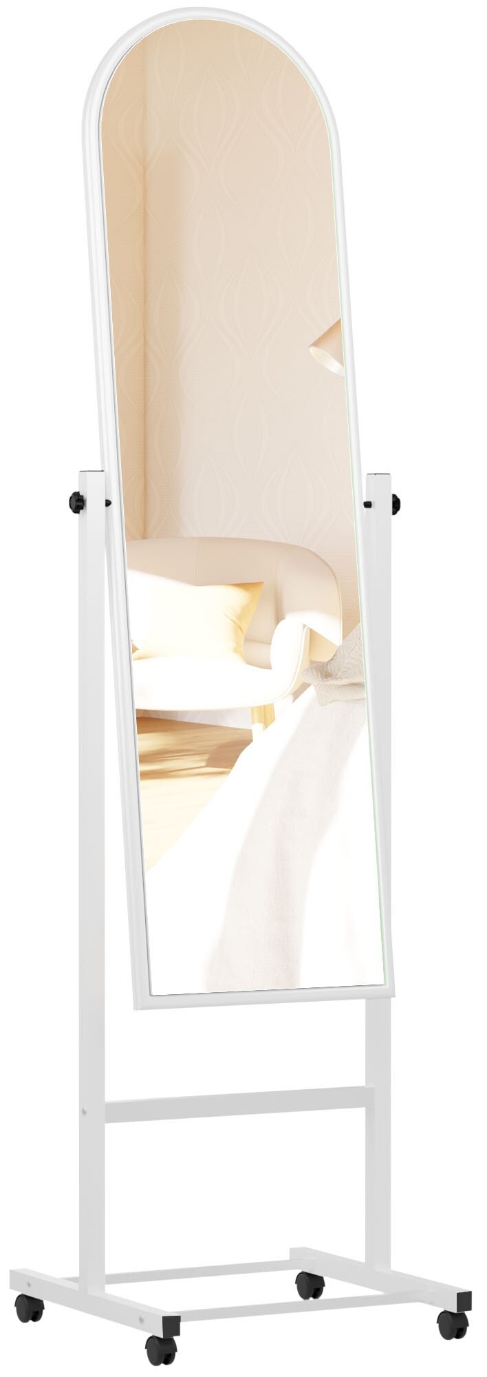 CLP Standspiegel Evoir mit Laufrollen I Ganzk&ouml;rperspiegel mit Metallrahmen I Stehspiegel neigbar und 360 Grad drehbar - Bild 1