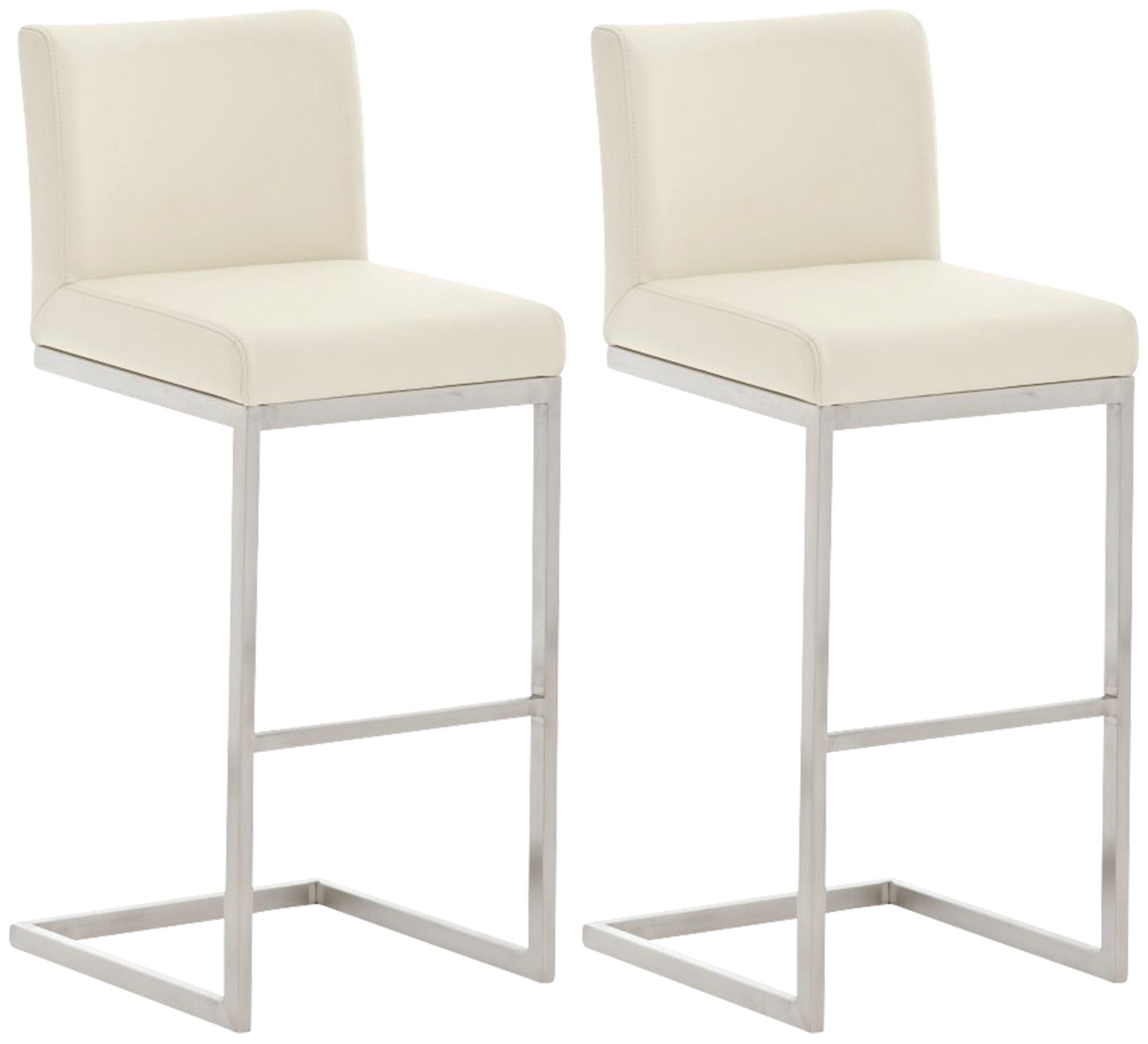 CLP Barhocker 2er Set mit Lehne Paros, Freischwinger Barst&uuml;hle mit Kunstlederbezug, Gestelle aus Edelstahl, bis 240 kg belastbar - Bild 1