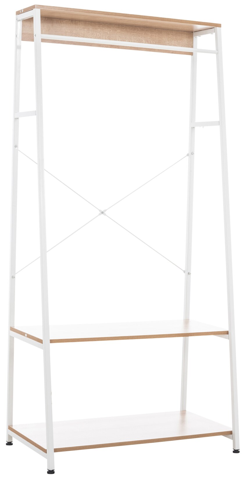CLP Kleiderständer Luton Mit Metallgestell Und Drei Ablageflächen I Dekoratives Regal I Garderobe I Standregal | 04251756446925