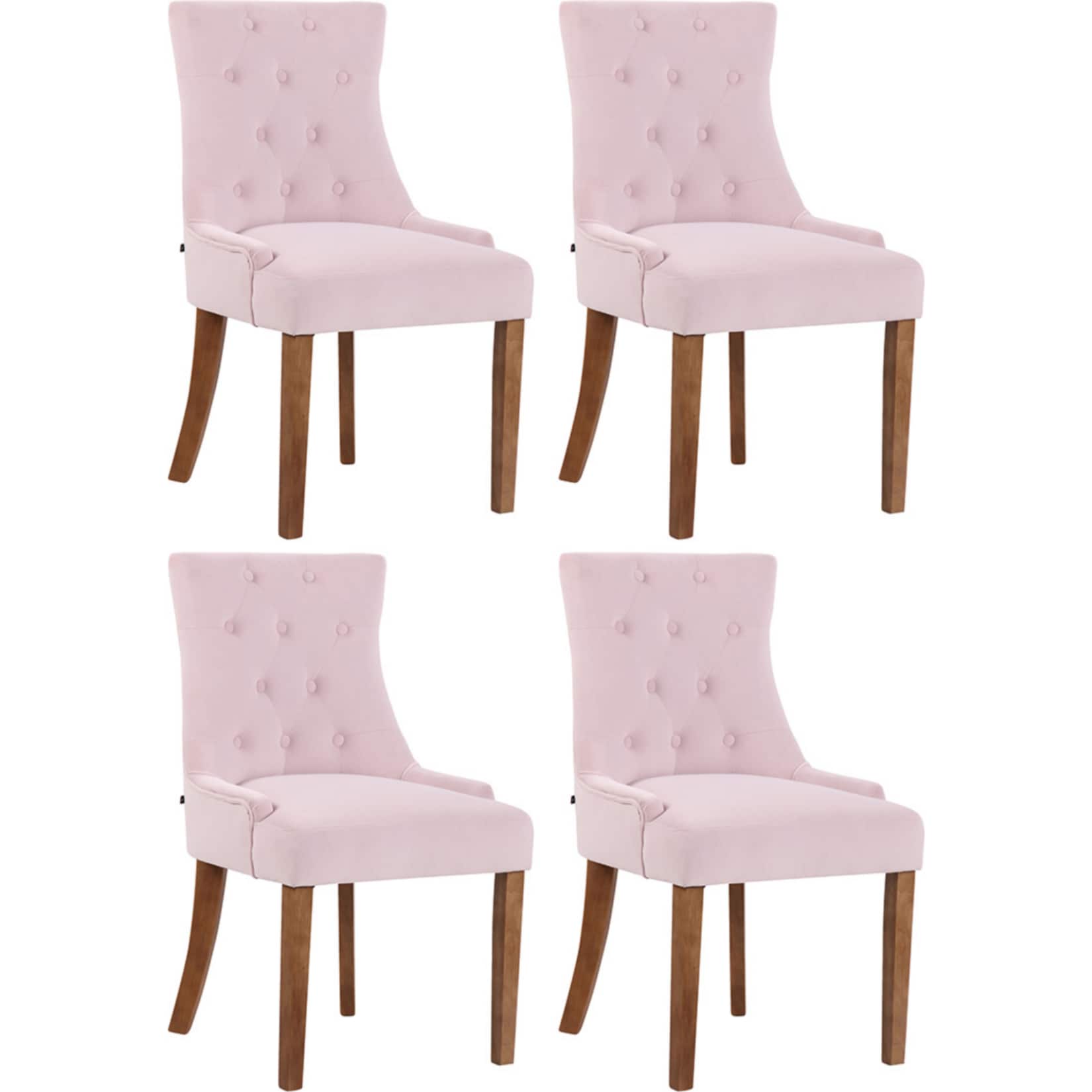 CLP 4er Set Esszimmerst&uuml;hle Inverness Samt Mit Hochwertiger Polsterung Und Samtbezug I Esszimmerstuhl I K&uuml;chenstuhl - Bild 1