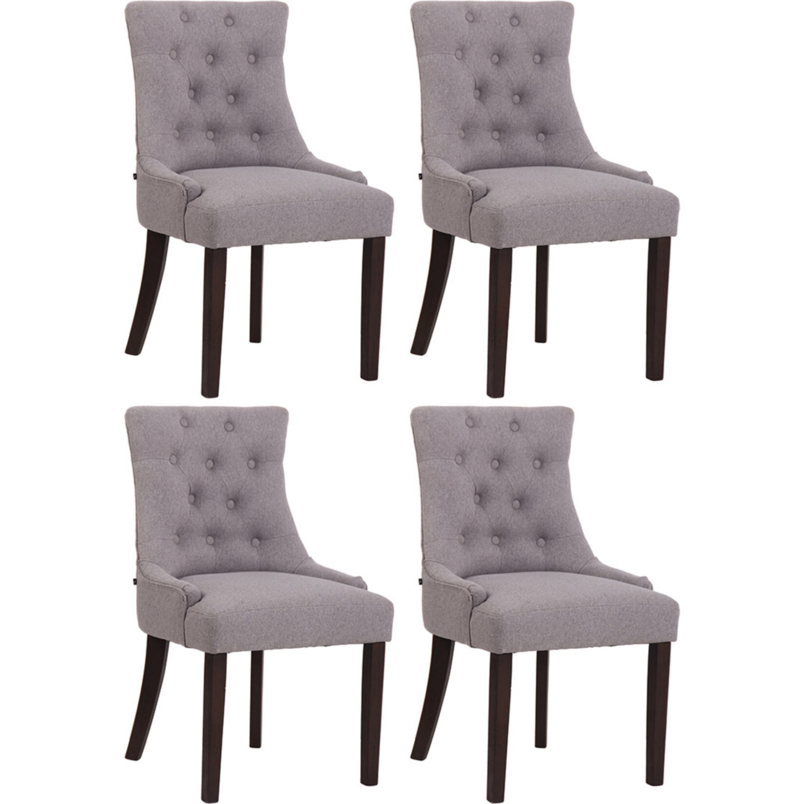 CLP 4er Set Esszimmerstuhl Inverness Stoff Hochwertiger Polsterung Und Stoffbezug I Polsterstuhl Mit Gestell Aus Kautschukholz - Bild 1