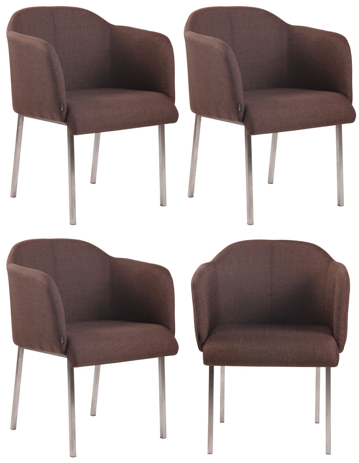 CLP 4er Set Besucherstuhl Magnus V2 I Kunstleder I Stoff I Mit Armlehnen I B&uuml;ro St&uuml;hle - Bild 1