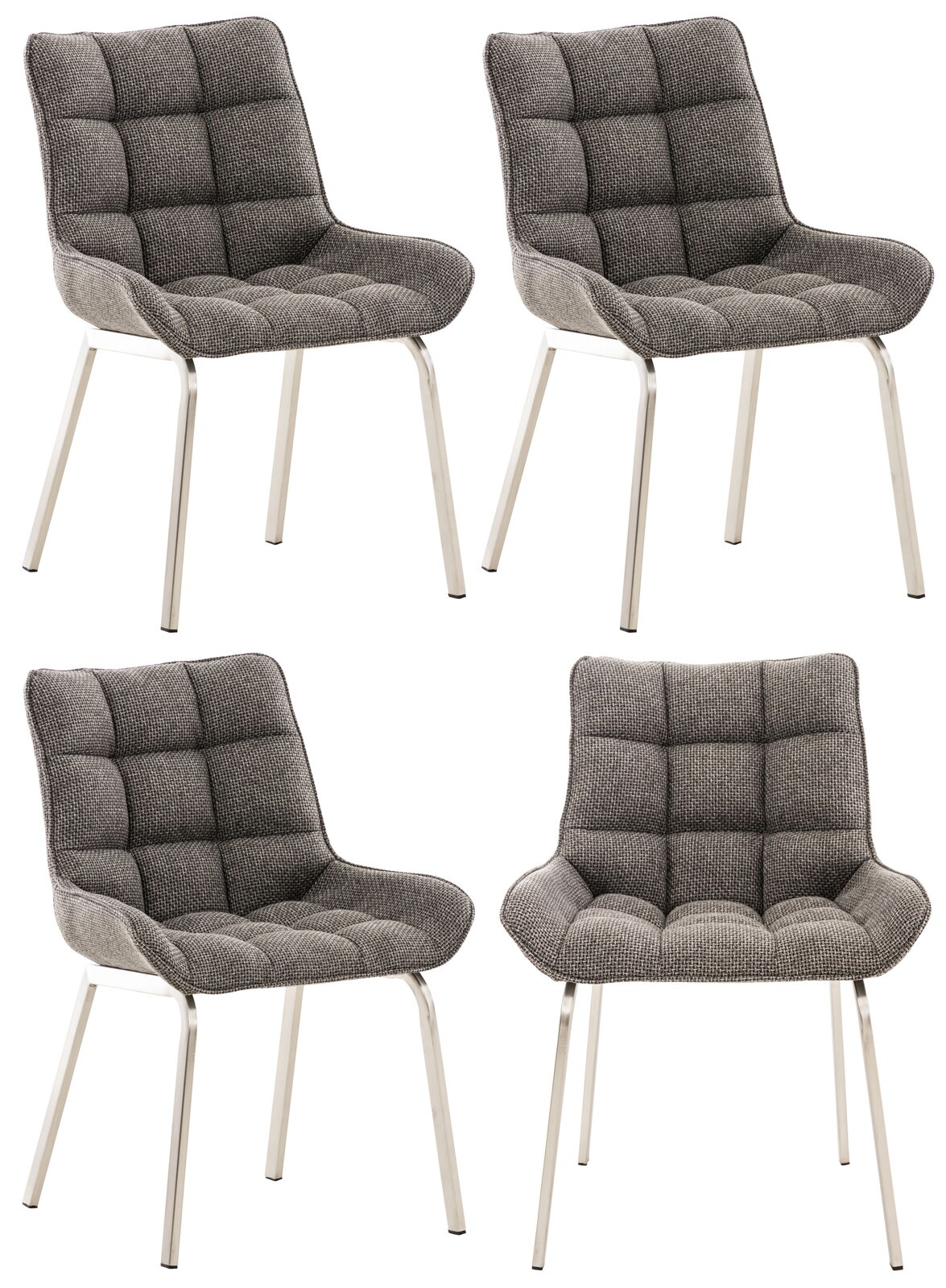 CLP 4er Set Esszimmerstuhl Saranda I Polsterstuhl mit Stoffbezug I K&uuml;chenstuhl mit schwarzem Metallgestell und R&uuml;ckenlehne - Bild 1