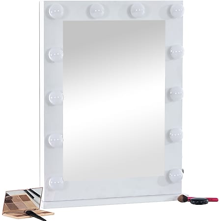 Schminkspiegel Palmdale weiß Kosmetikspiegel LED Hollywoodspiegel Tischspiegel 