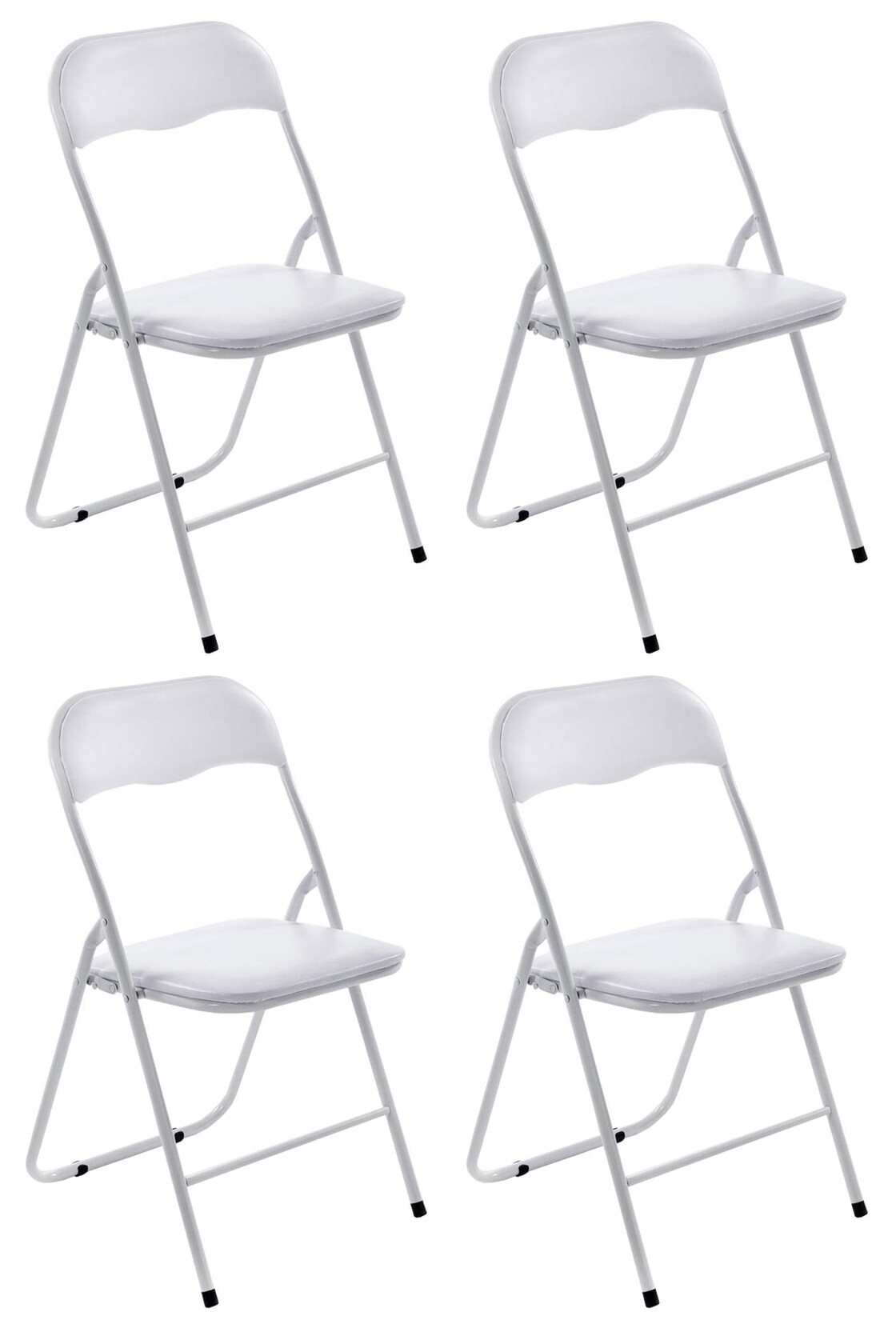 CLP 4er Set Klappstuhl Felix Gepolstert I Küchenstuhl Mit Metallgestell I Kunstleder PVC Sitz Gepolstert I Stühle Klappbar I Campingstühle